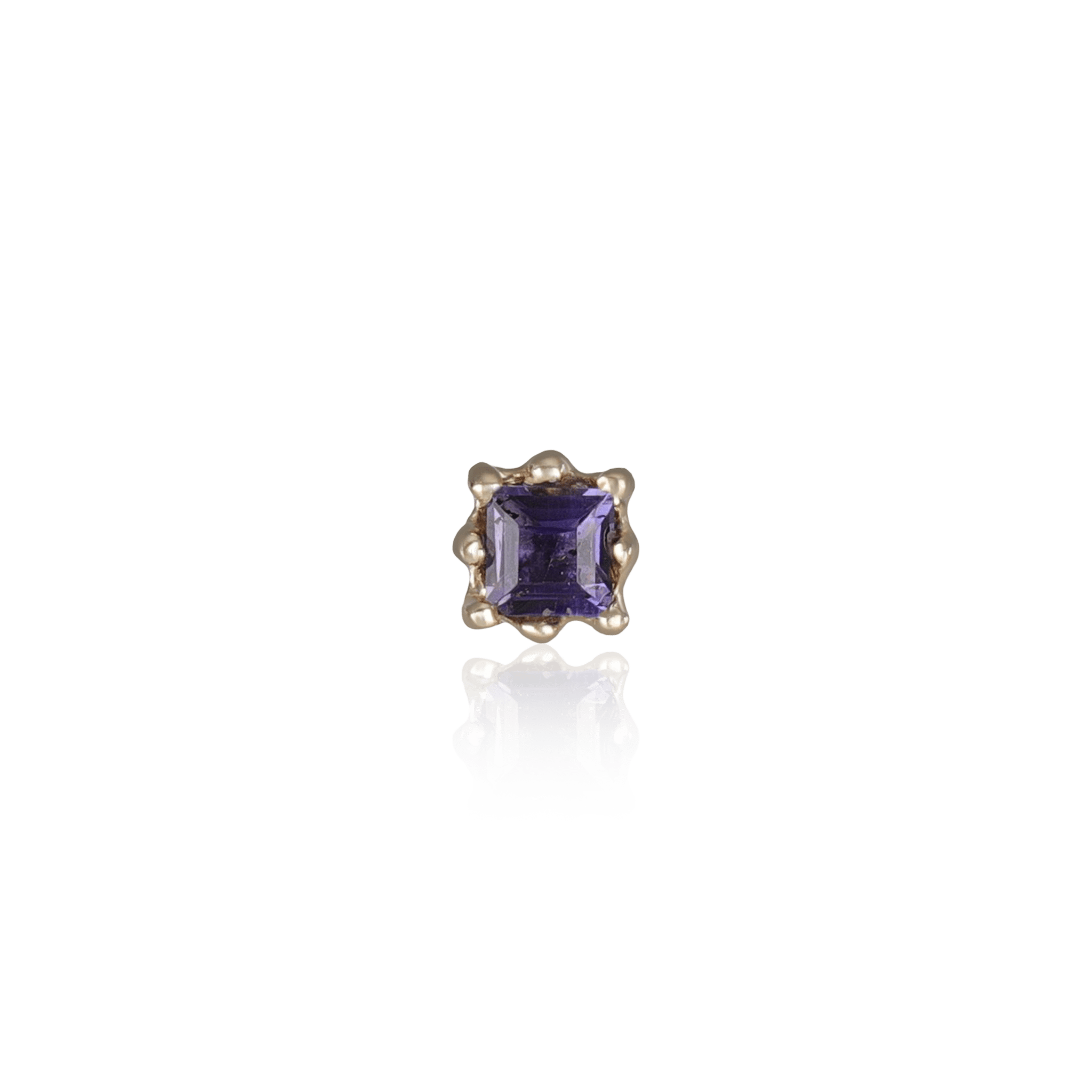 BEATTI Threadless Ends Gold / Iolite Mona • Natural Gemstone Threadless Ends 925 Silver/Titanium BTPR027 Mona • Natural Gemstone Threadless Ends 925 Silver/Titanium