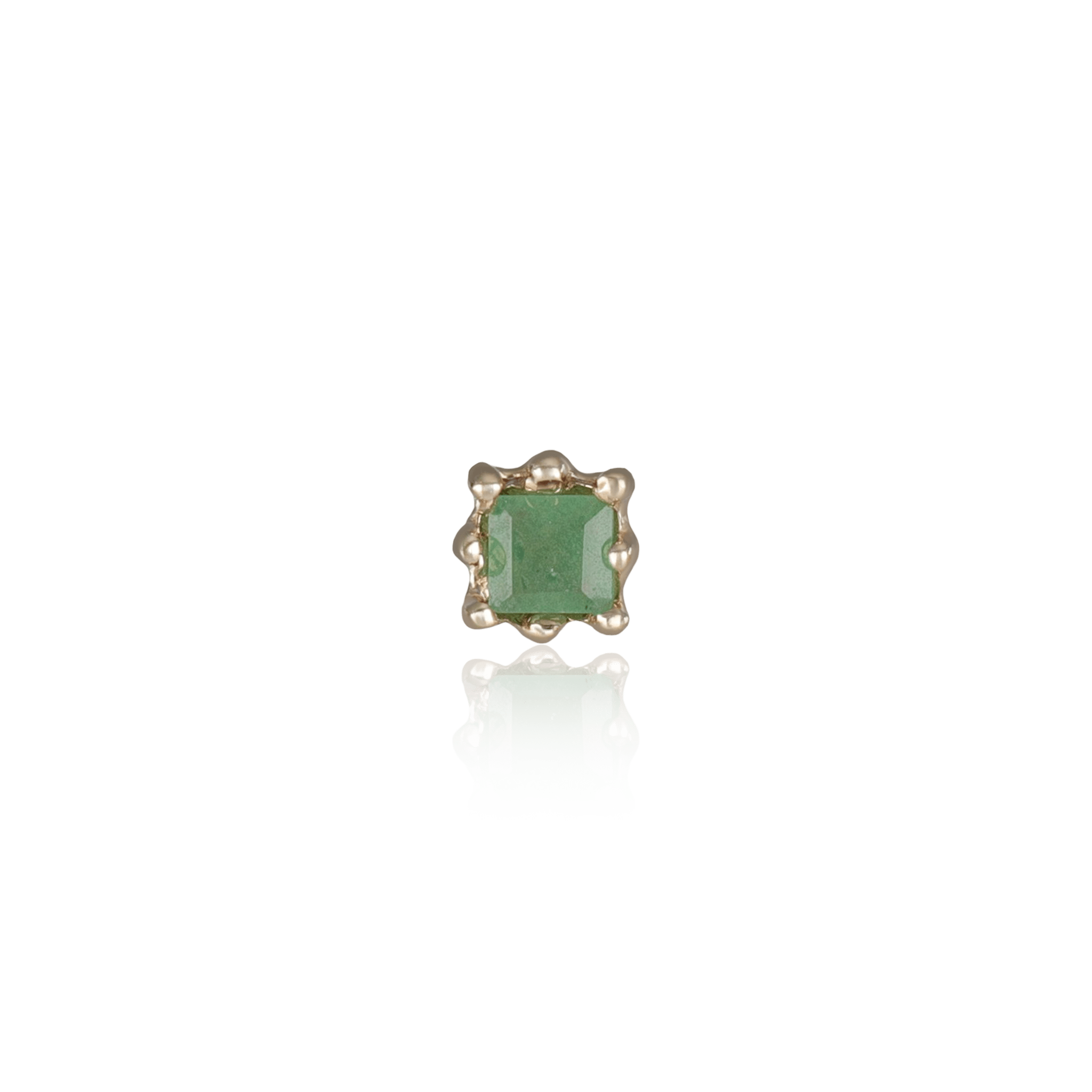 BEATTI Threadless Ends Gold / Aventurine Mona • Natural Gemstone Threadless Ends 925 Silver/Titanium BTPR027 Mona • Natural Gemstone Threadless Ends 925 Silver/Titanium