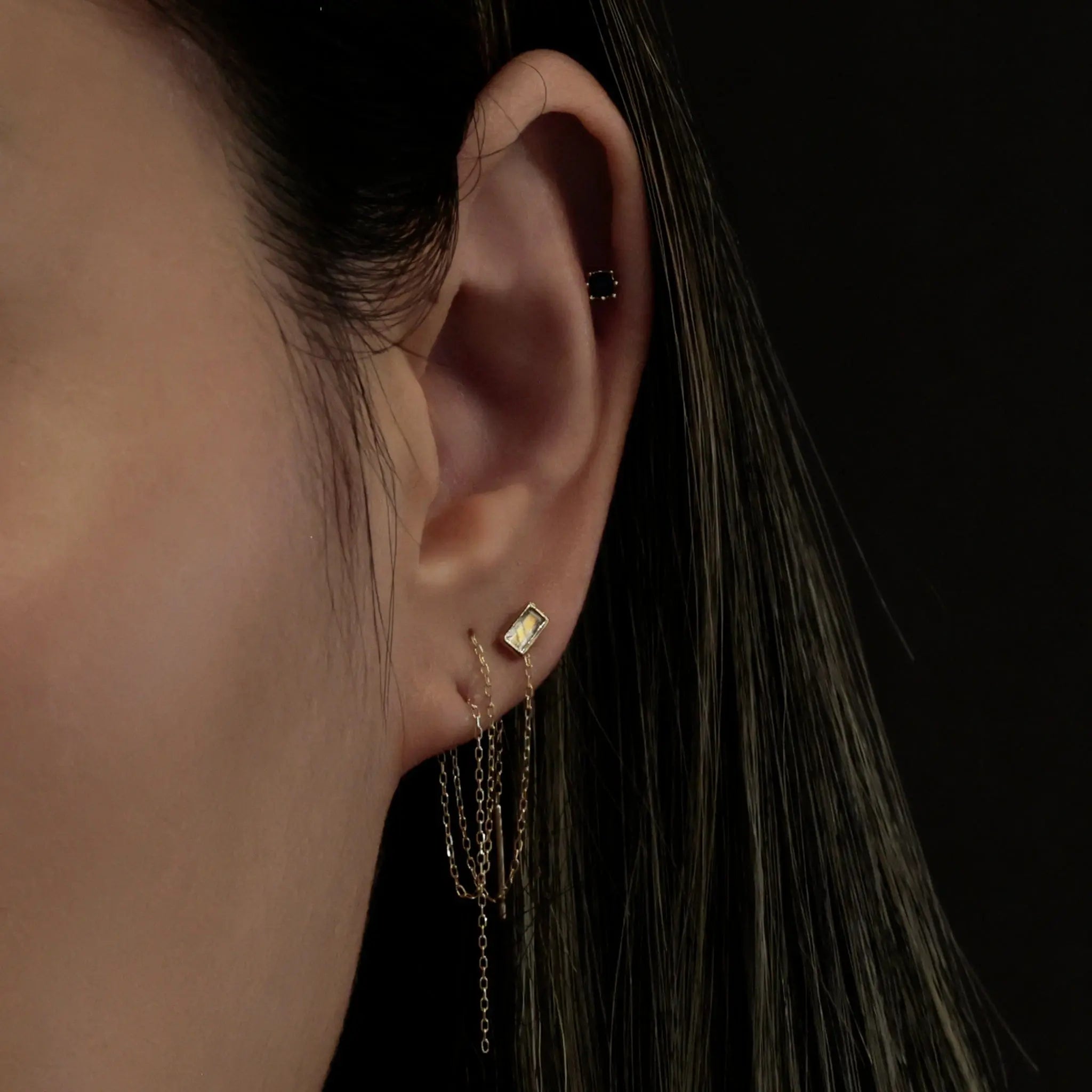 BEATTI Threadless Ends Monik • Natural Gemstone Threadless Ends 925 Silver/Titanium Monik • Natural Gemstone Threadless Ends 925 Silver/Titanium