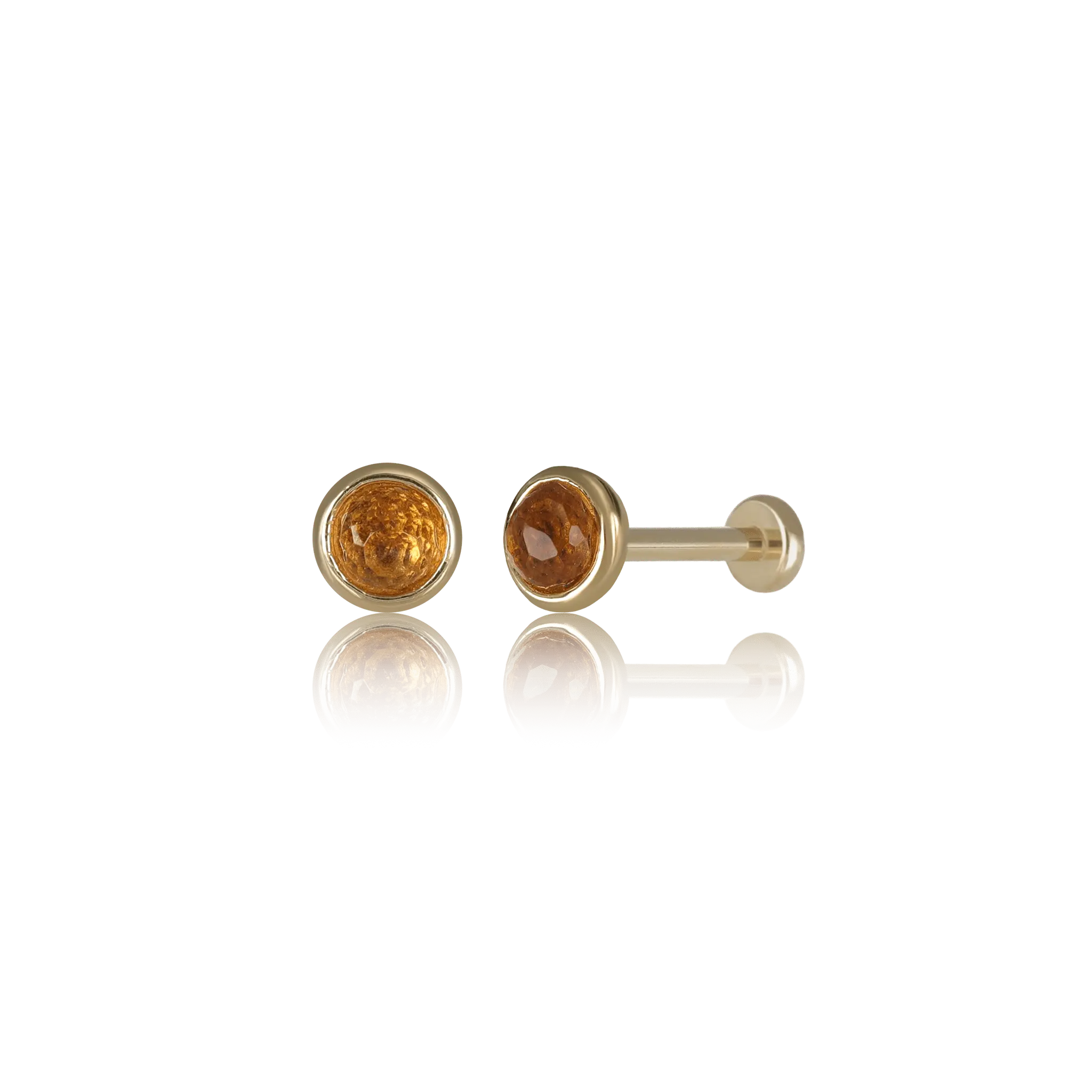 BEATTI Threadless Ends Piper • Natural Gemstone Flat Back Stud Piper • Natural Gemstone Flat Back Stud