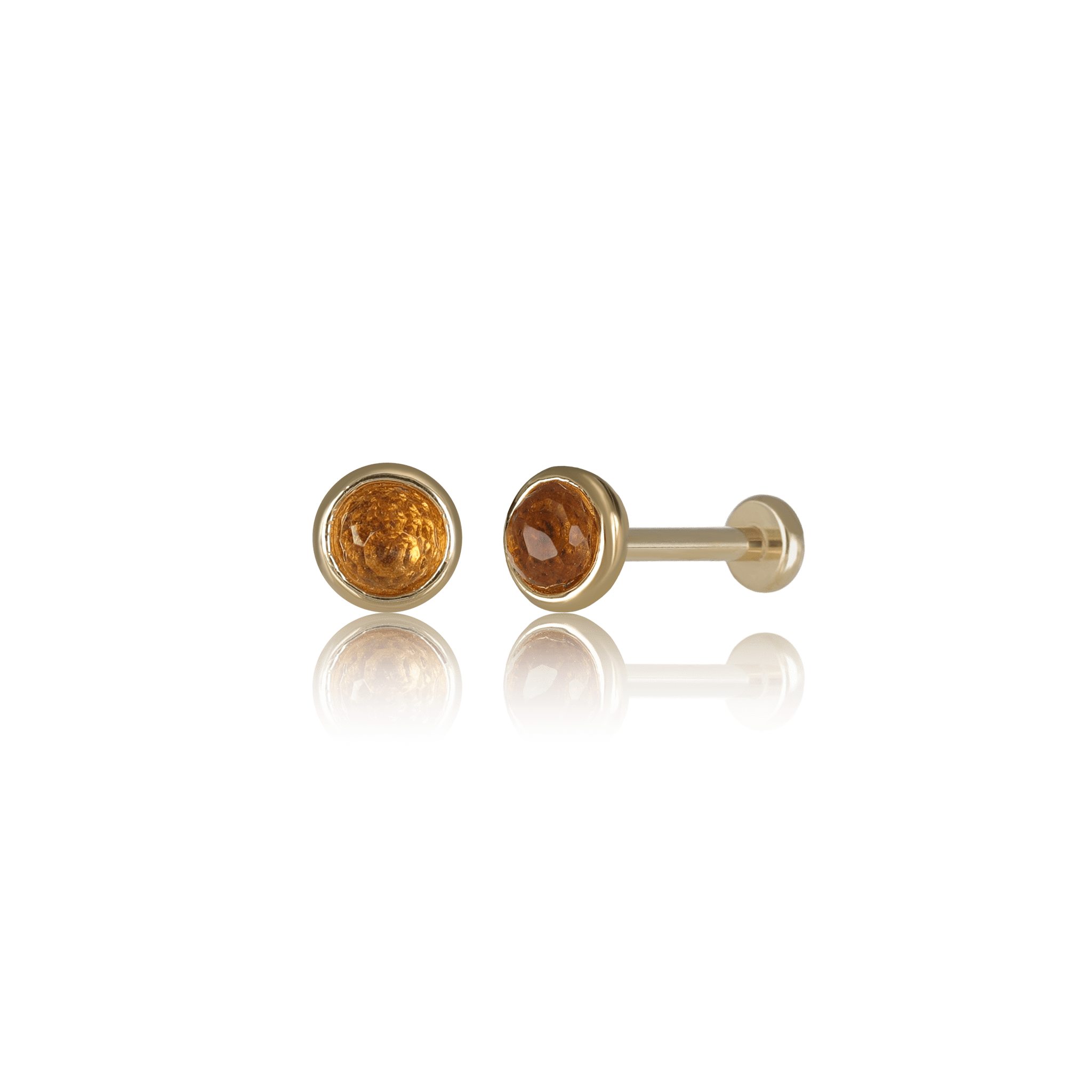 BEATTI Threadless Ends Piper • Natural Gemstone Flat Back Stud Piper • Natural Gemstone Flat Back Stud