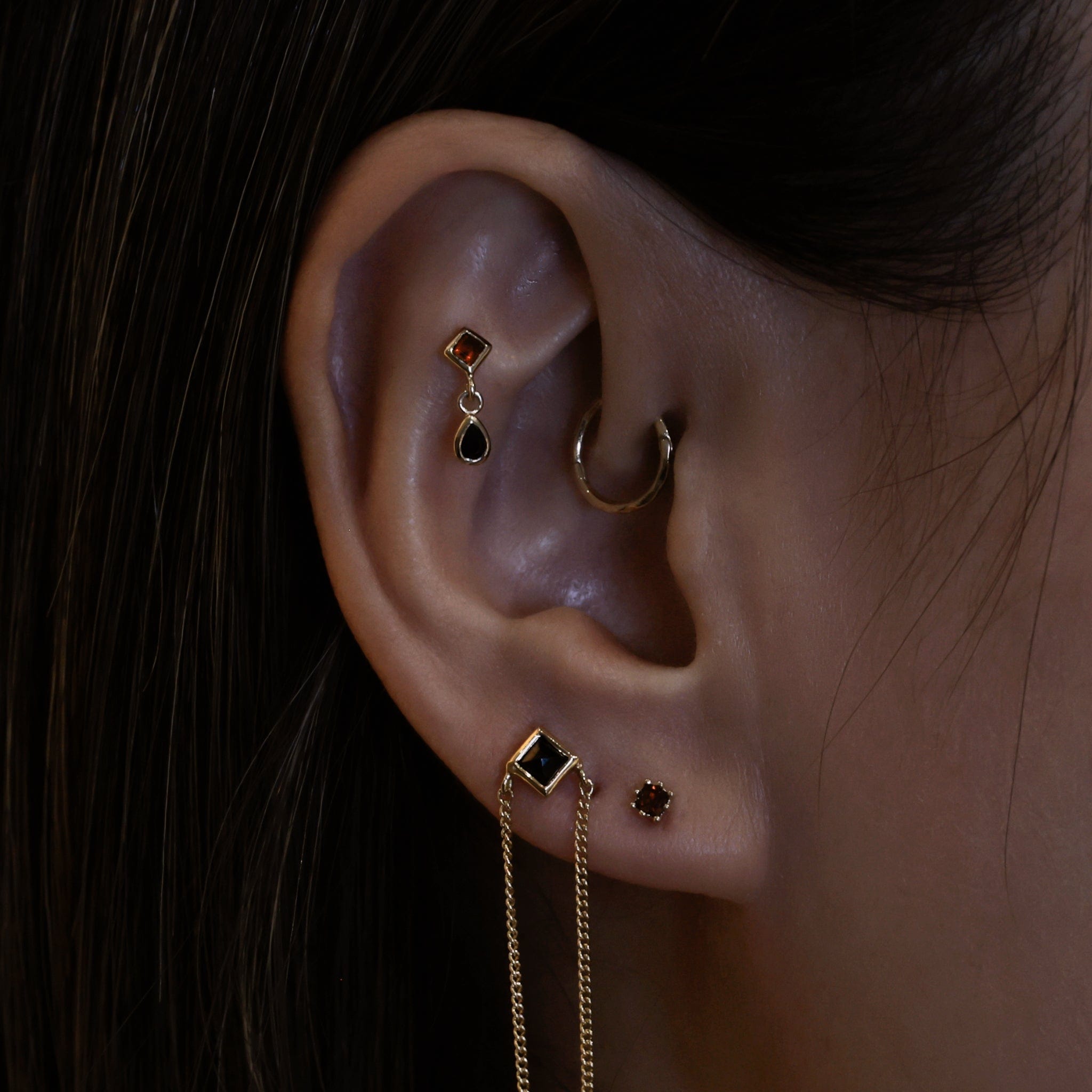 BEATTI Threadless Ends Rena • White Topaz Threadless Ends Rena • White Topaz Threadless Ends