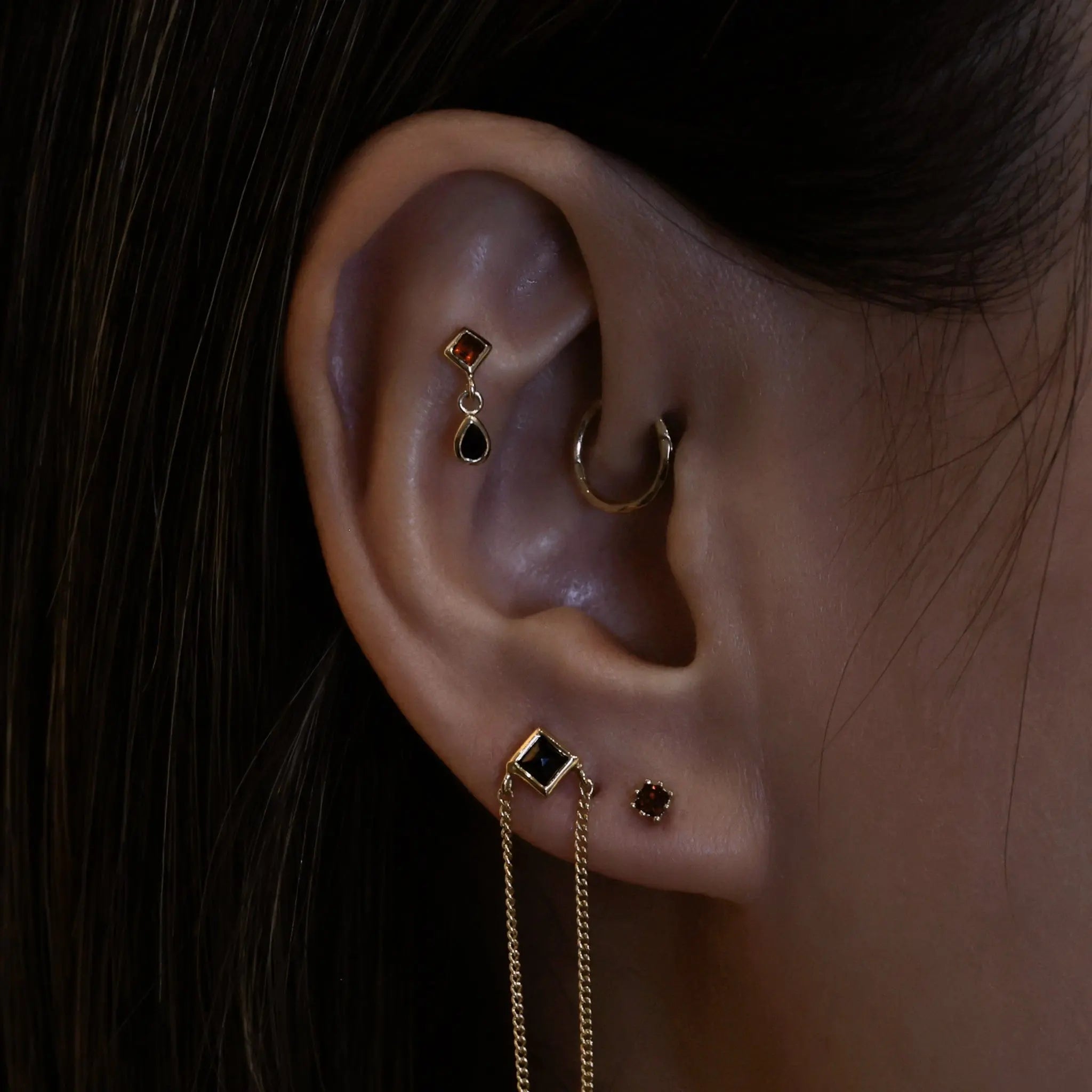 BEATTI Threadless Ends Rena • White Topaz Threadless Ends Rena • White Topaz Threadless Ends