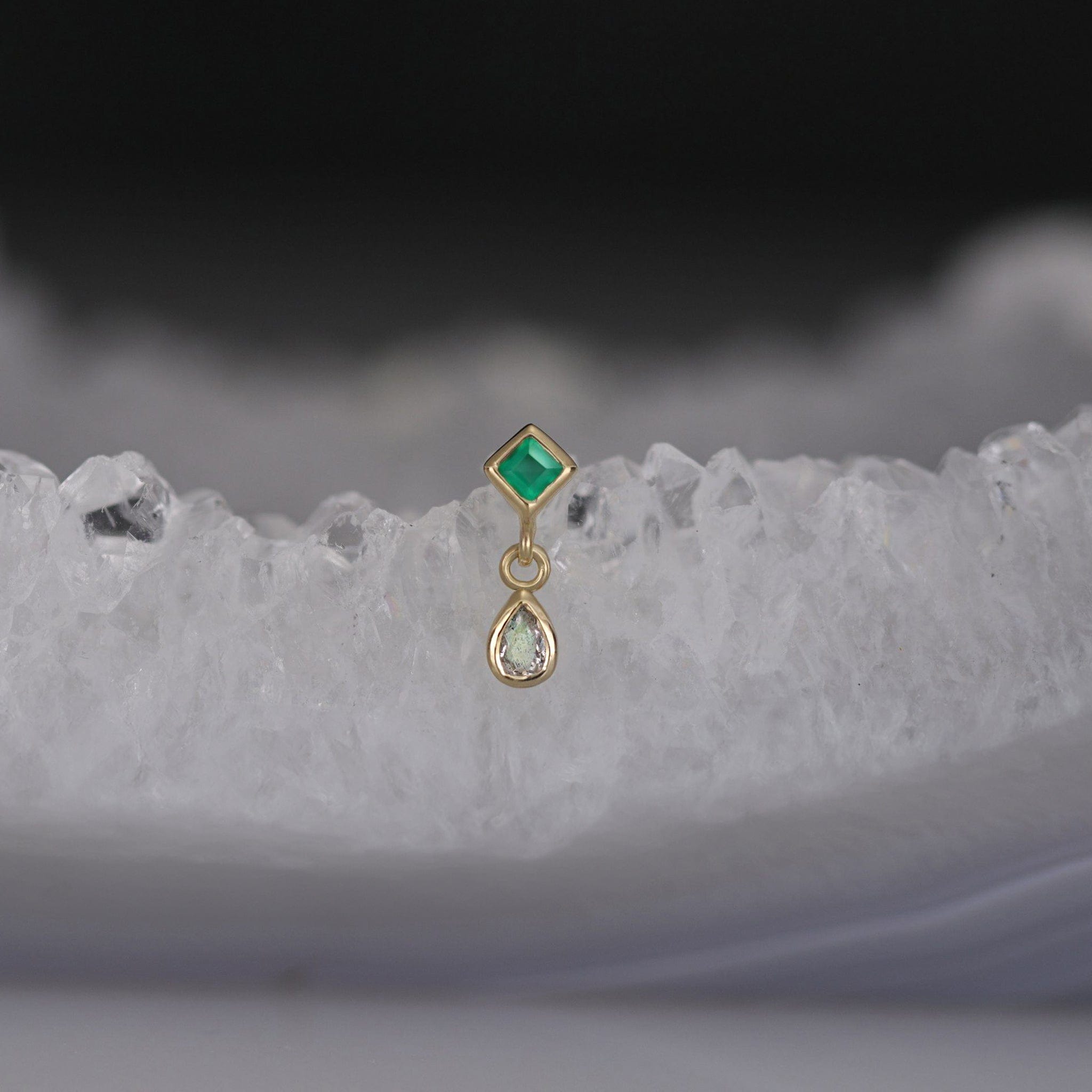 BEATTI Threadless Ends Rena • White Topaz Threadless Ends Rena • White Topaz Threadless Ends