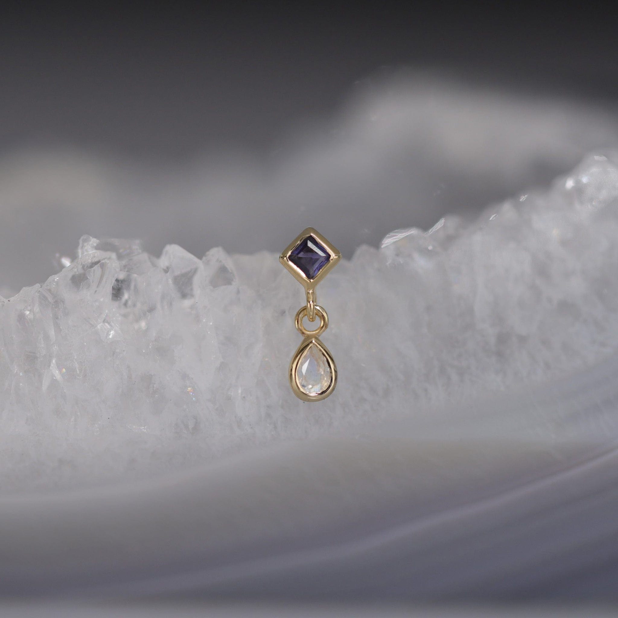 BEATTI Threadless Ends Rena • White Topaz Threadless Ends Rena • White Topaz Threadless Ends