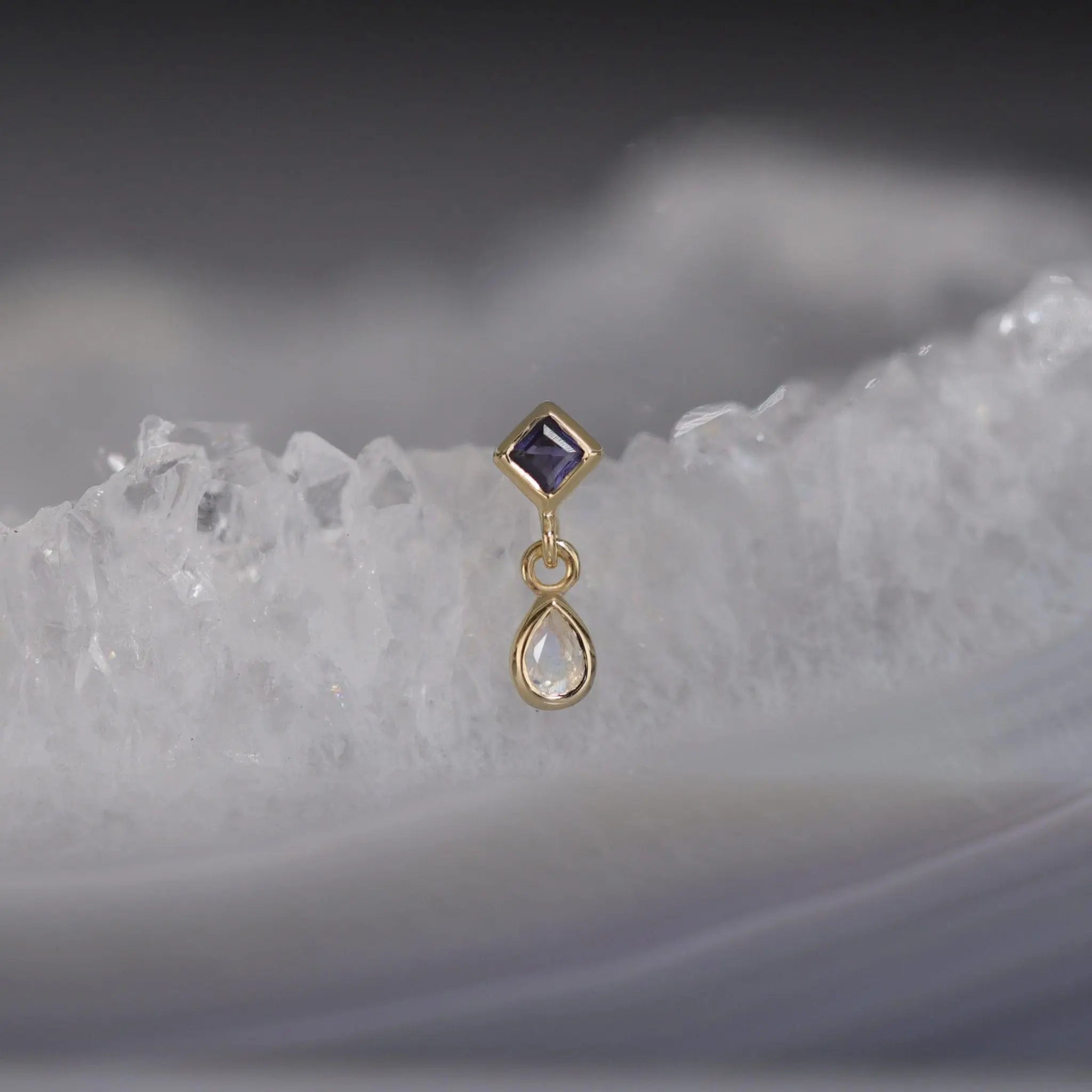 BEATTI Threadless Ends Rena • White Topaz Threadless Ends Rena • White Topaz Threadless Ends