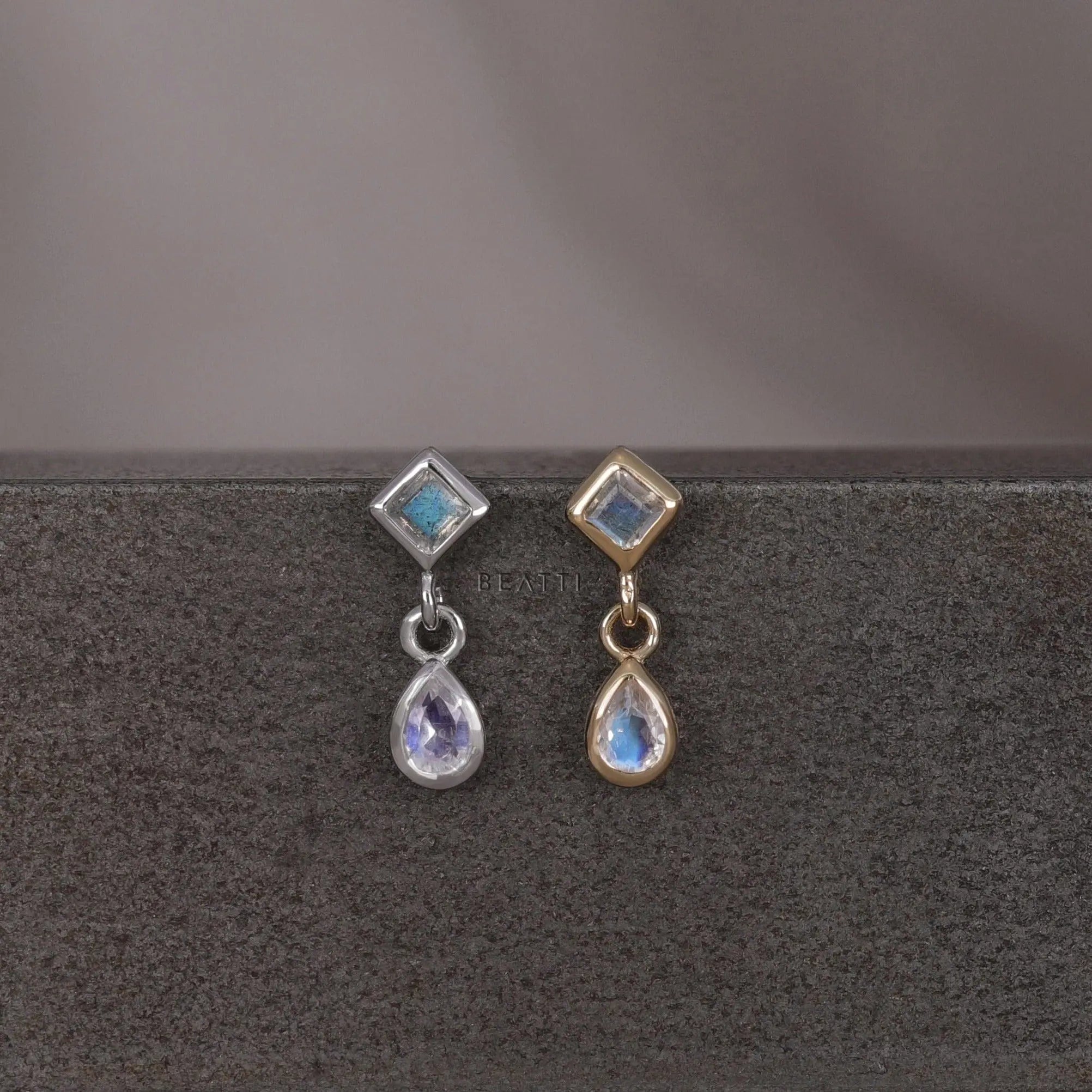 BEATTI Threadless Ends Rena • White Topaz Threadless Ends Rena • White Topaz Threadless Ends