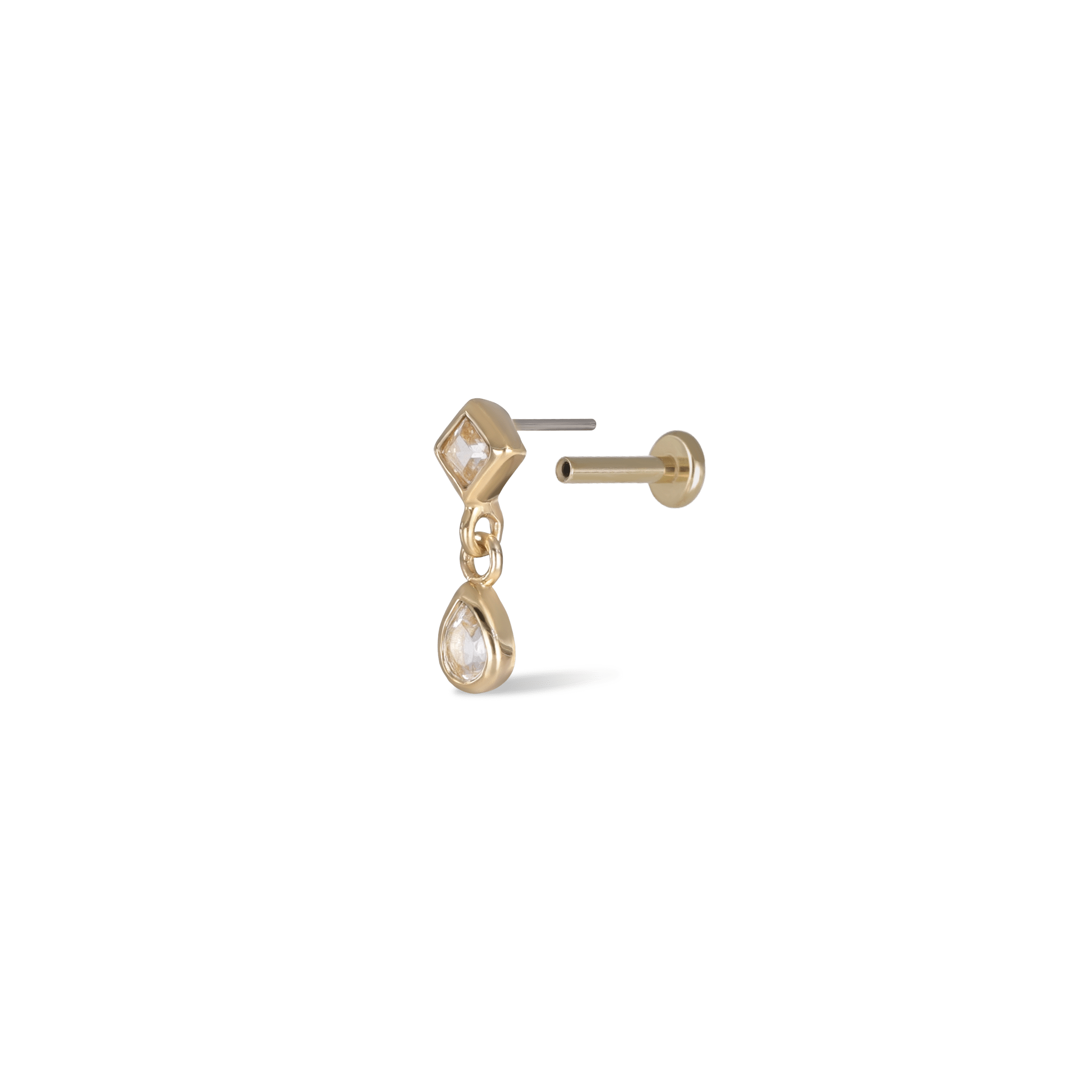 BEATTI Threadless Ends Rena • White Topaz Threadless Ends Rena • White Topaz Threadless Ends