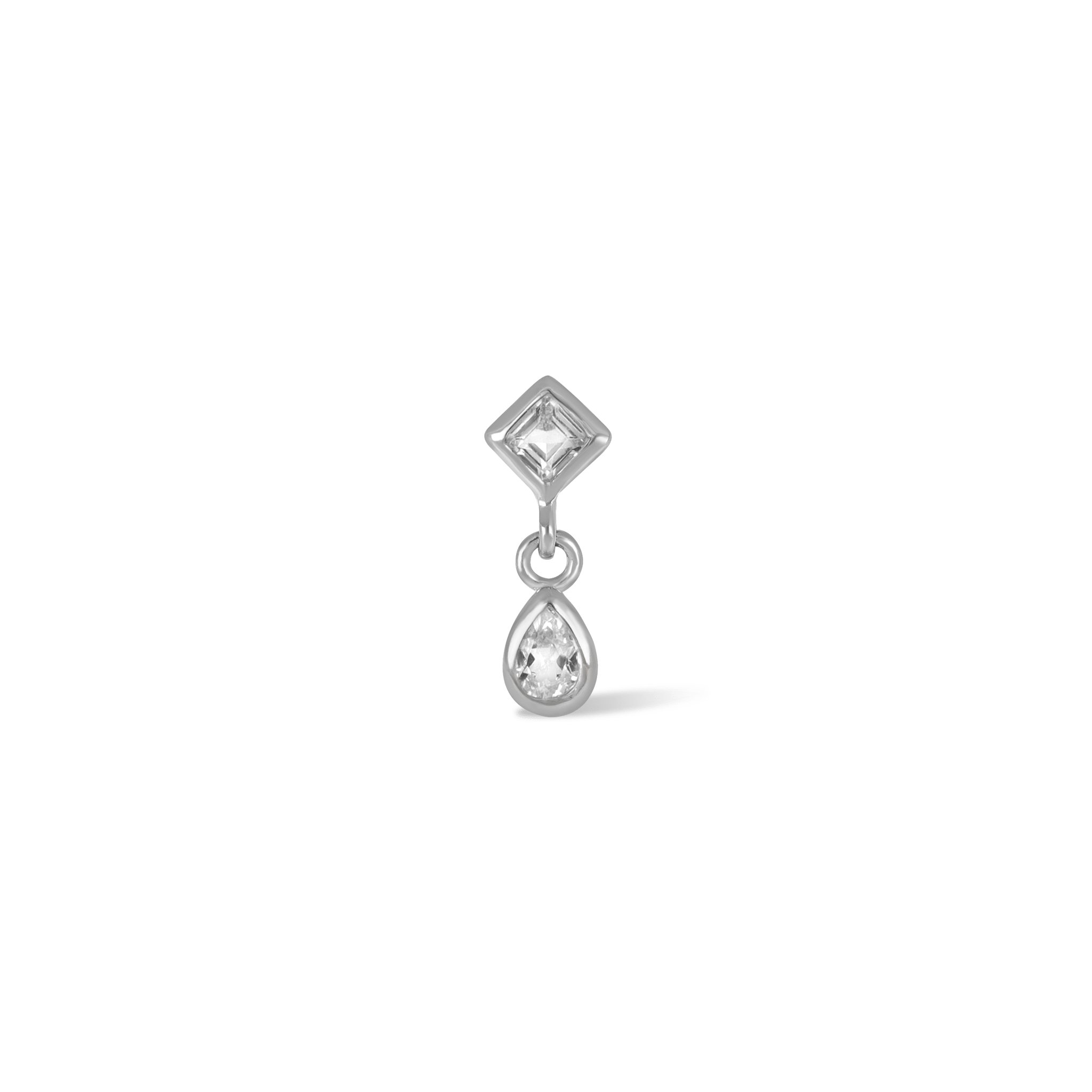 BEATTI Threadless Ends Silver / White Topaz Rena • White Topaz Threadless Ends BTPR036-TW Rena • White Topaz Threadless Ends
