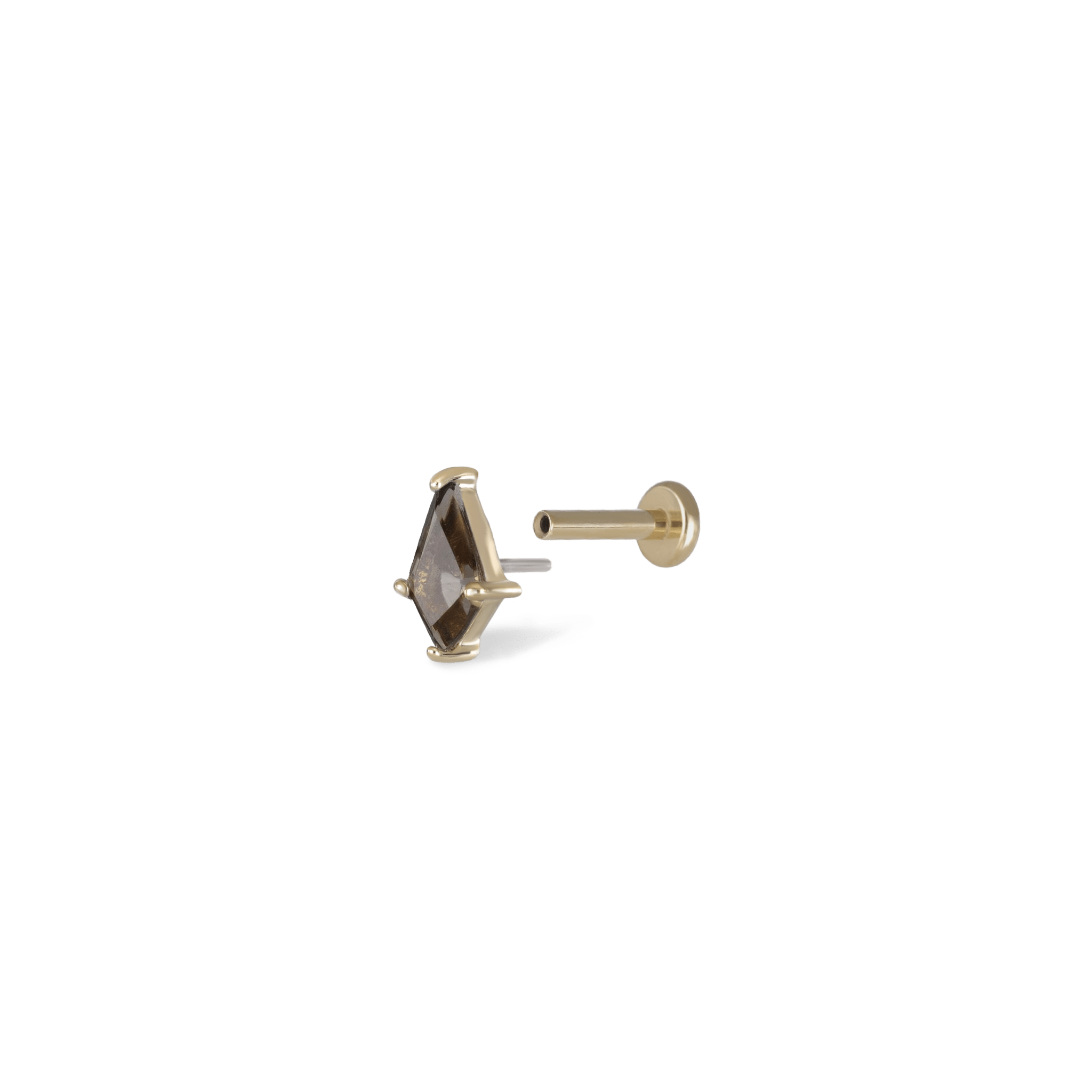 BEATTI Threadless Ends Gold / Smoky Quartz Siera • Natural Gemstone Threadless Ends BTE014 GOLD Siera • Natural Gemstone Threadless Ends