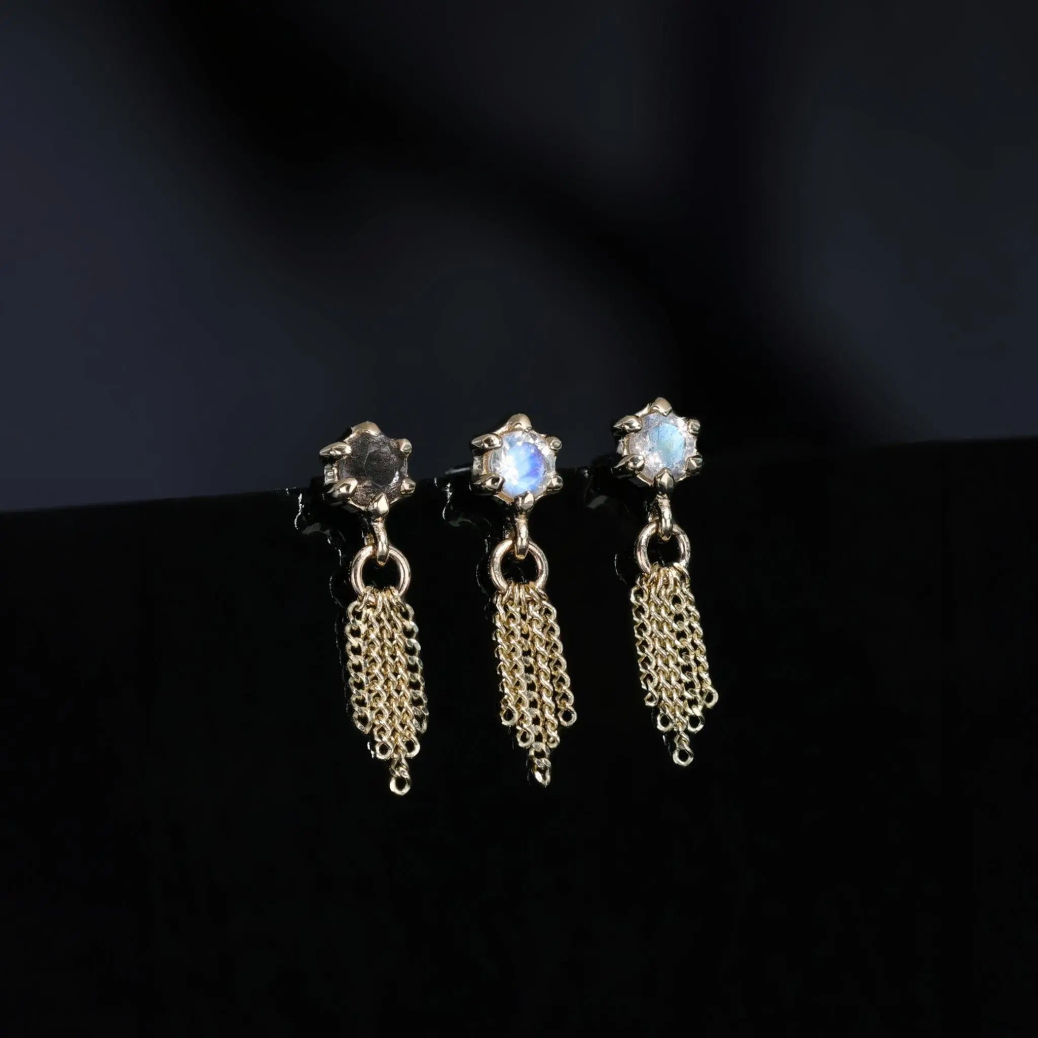 BEATTI Threadless Ends Starlet II • Moonstone with Chain Tassel Starlet II • Moonstone with Chain Tassel