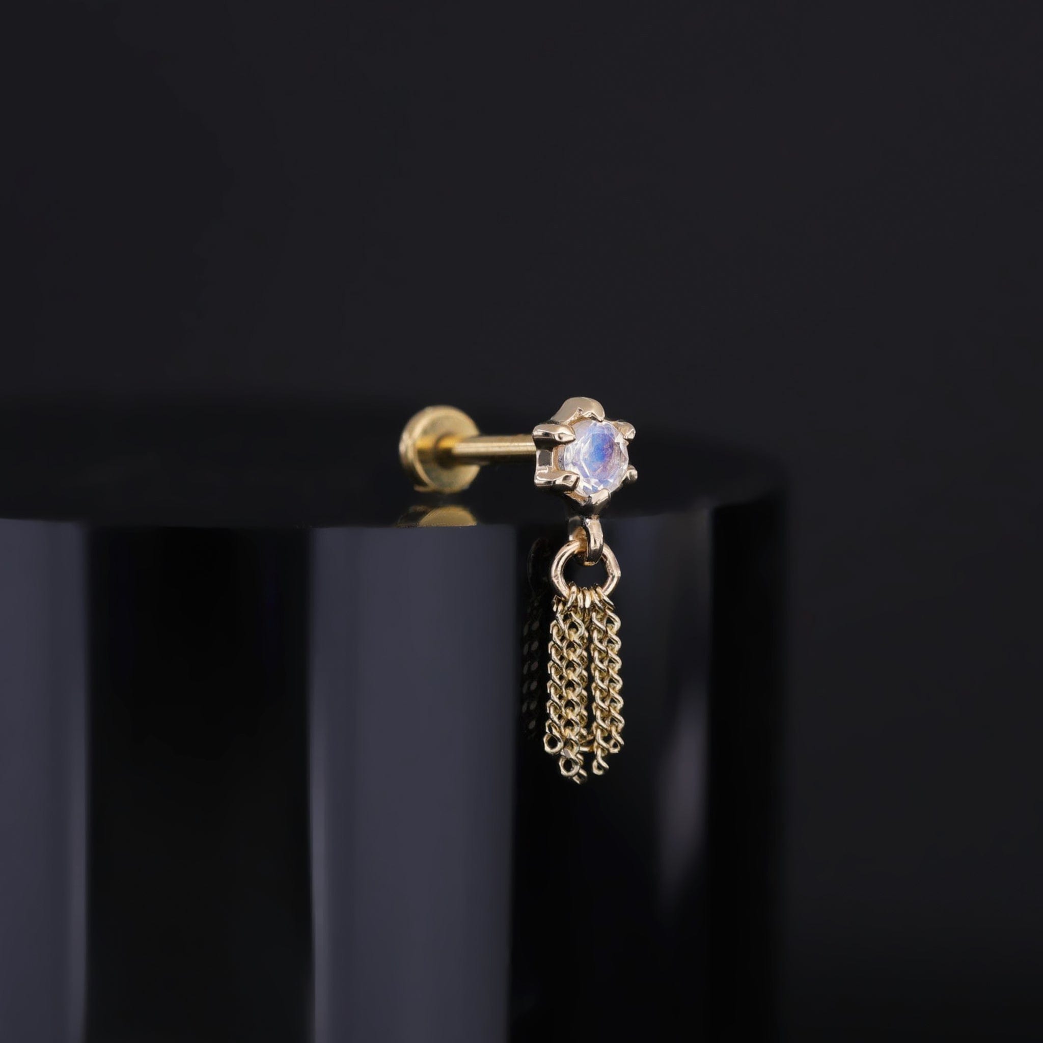 BEATTI Threadless Ends Starlet II • Moonstone with Chain Tassel Starlet II • Moonstone with Chain Tassel