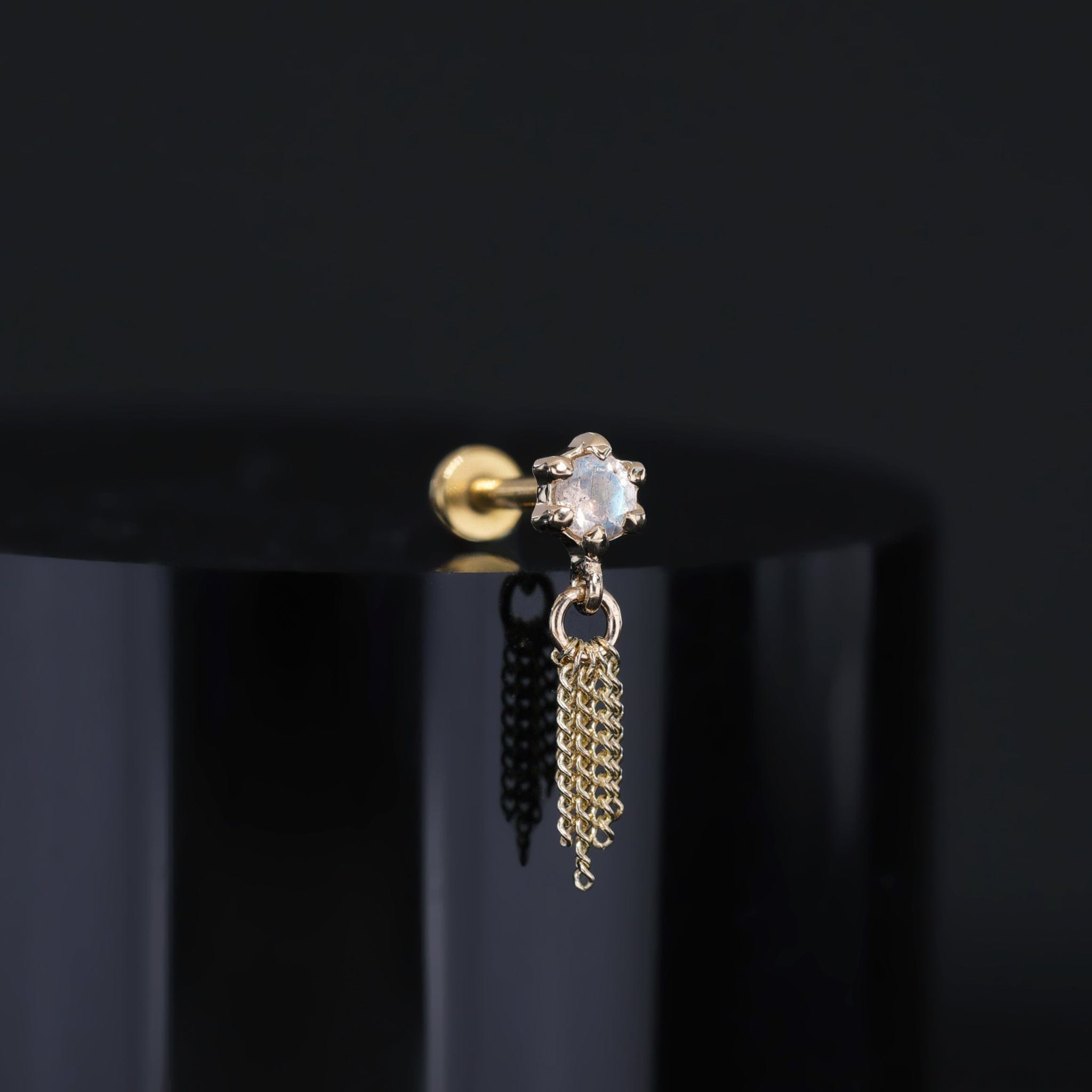 BEATTI Threadless Ends Starlet II • Moonstone with Chain Tassel Starlet II • Moonstone with Chain Tassel