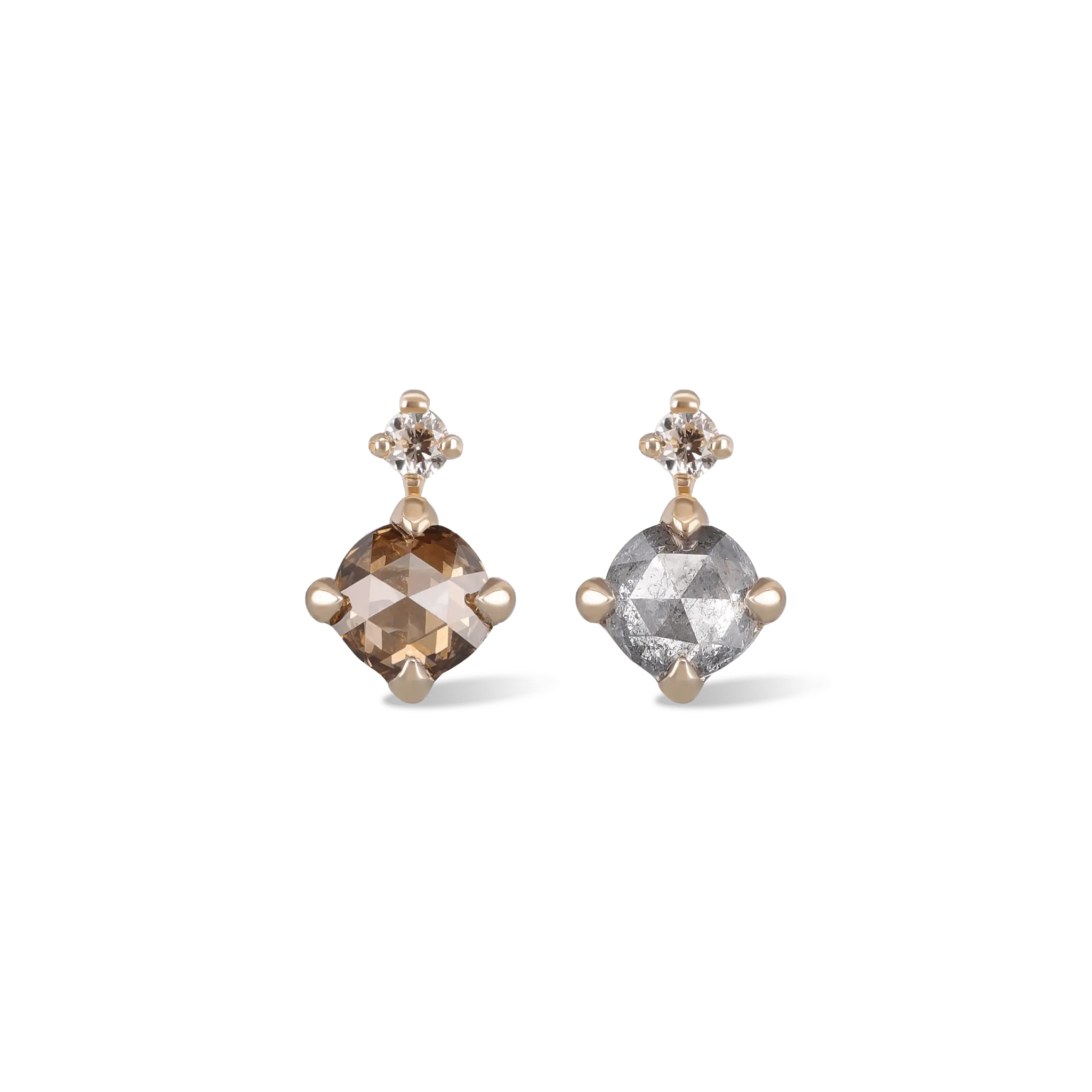 BEATTI Threadless Ends Wren • Natural Rose Cut Diamond Flat Back Wren • Natural Rose Cut Diamond Flat Back