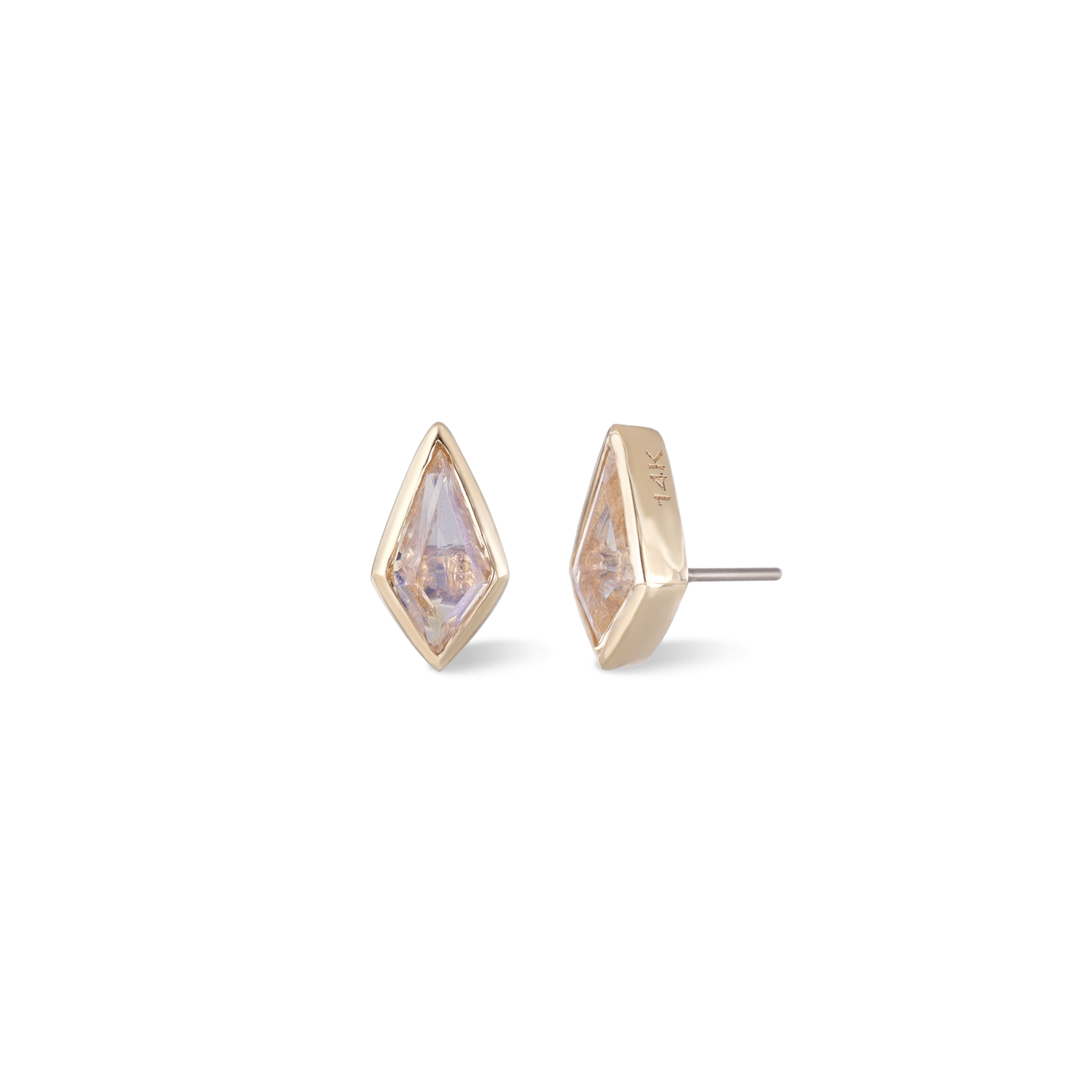 BEATTI Threadless Ends Gold / Moonstone Zenith (Large) • Kite Cut Gemstone Threadless Ends BTEG005 Zenith (Large) • Kite Cut Gemstone Threadless Ends