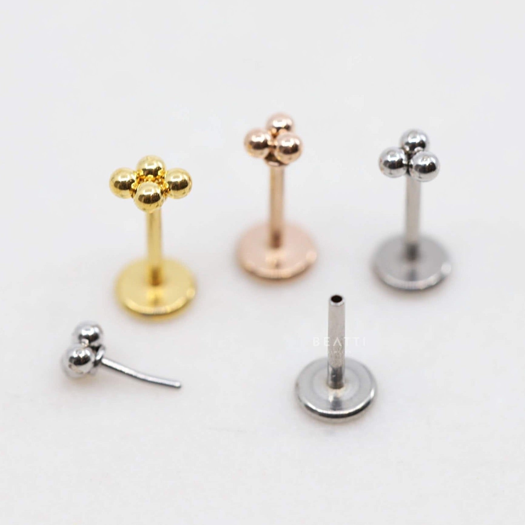 20G/18G/16G Tiny Star Flat Back Labret Stud 925 Sterling Silver Star Tragus  Stud Flat Back Earring Helix Conch Earring Cartilage 
