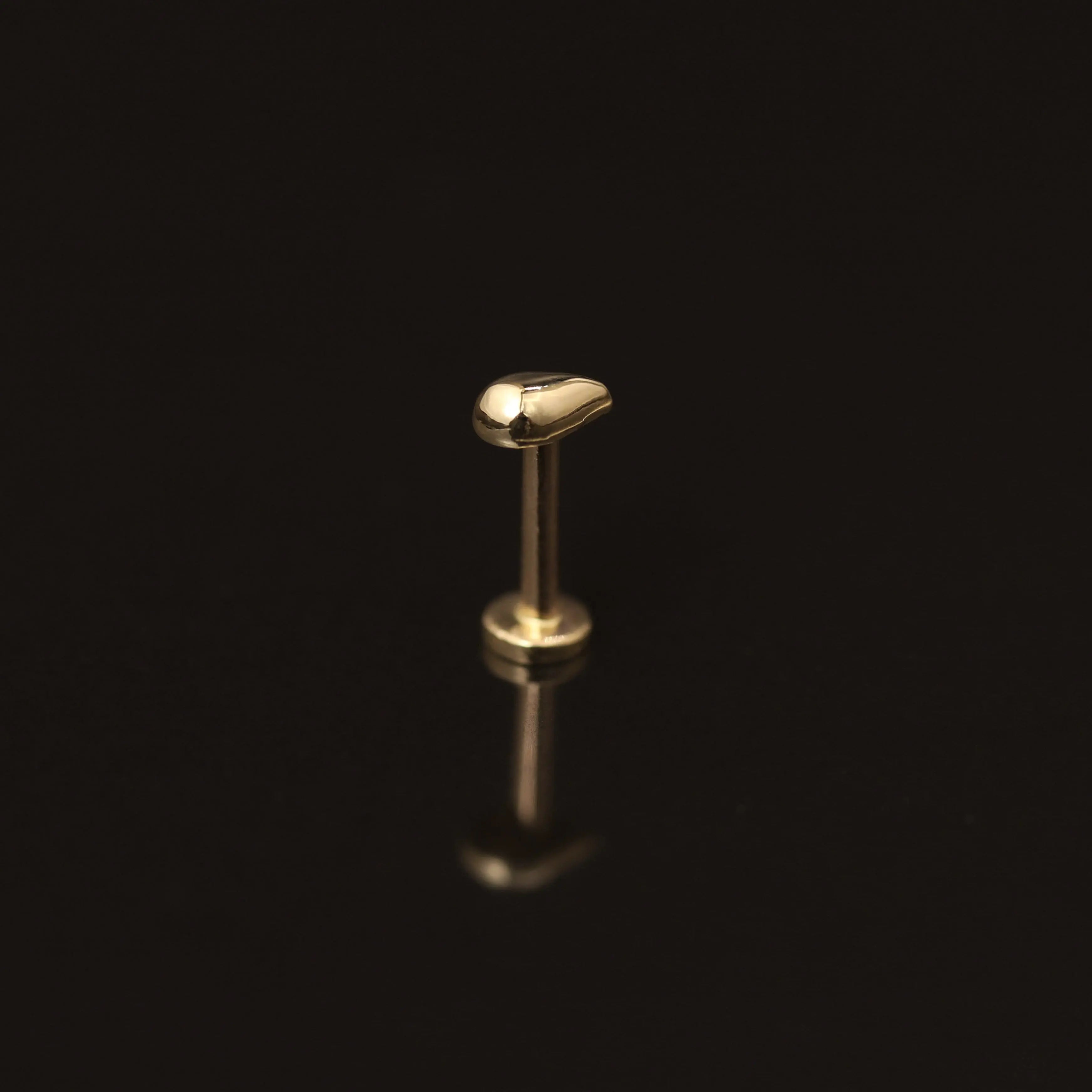 BEATTI Internal Thread 14K Solid Gold Teeny Tiny Solid Tear Drop Internally Threaded 14K Solid Gold Teeny Tiny Solid Tear Drop Internally Threaded