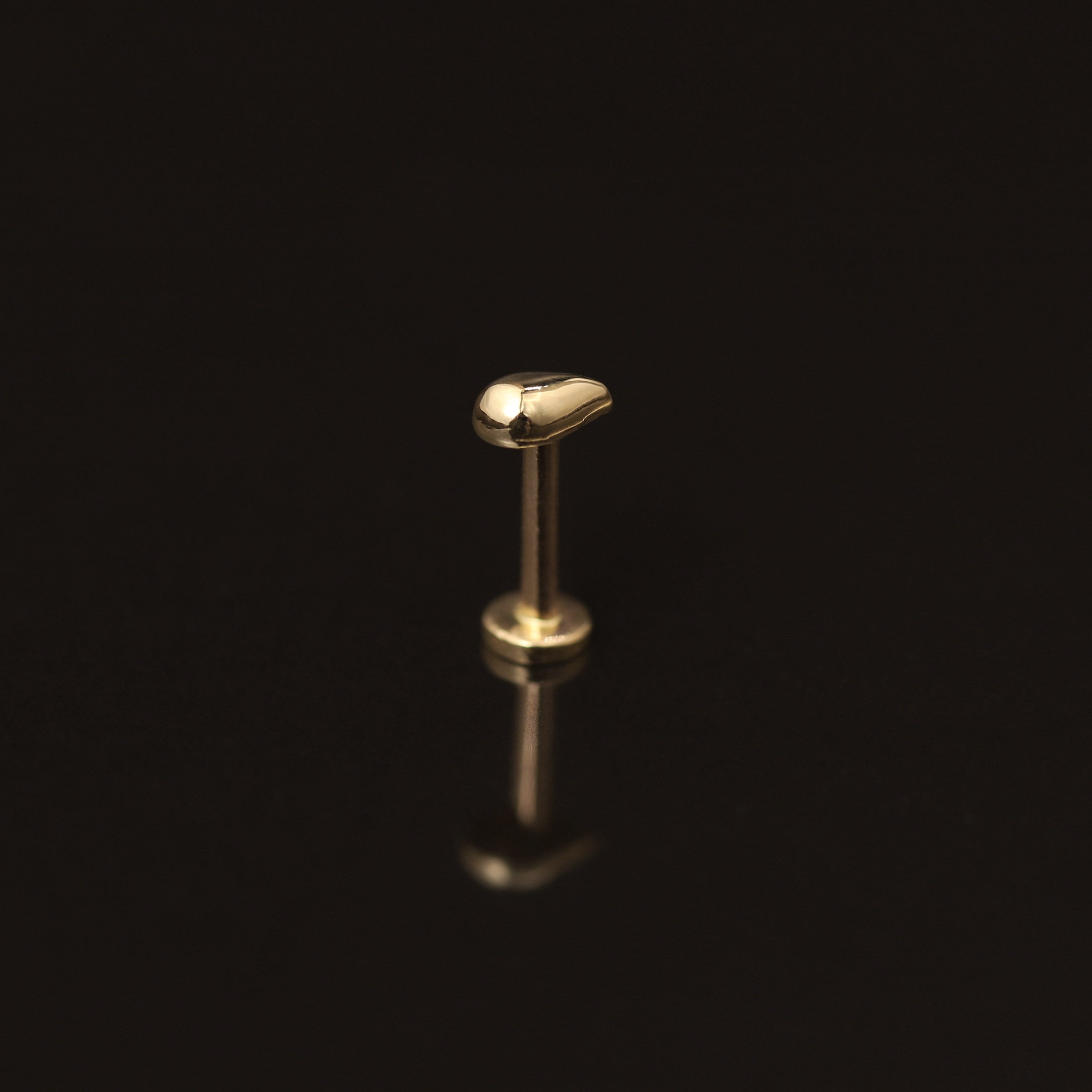 BEATTI Internal Thread 14K Solid Gold Teeny Tiny Solid Tear Drop Internally Threaded 14K Solid Gold Teeny Tiny Solid Tear Drop Internally Threaded