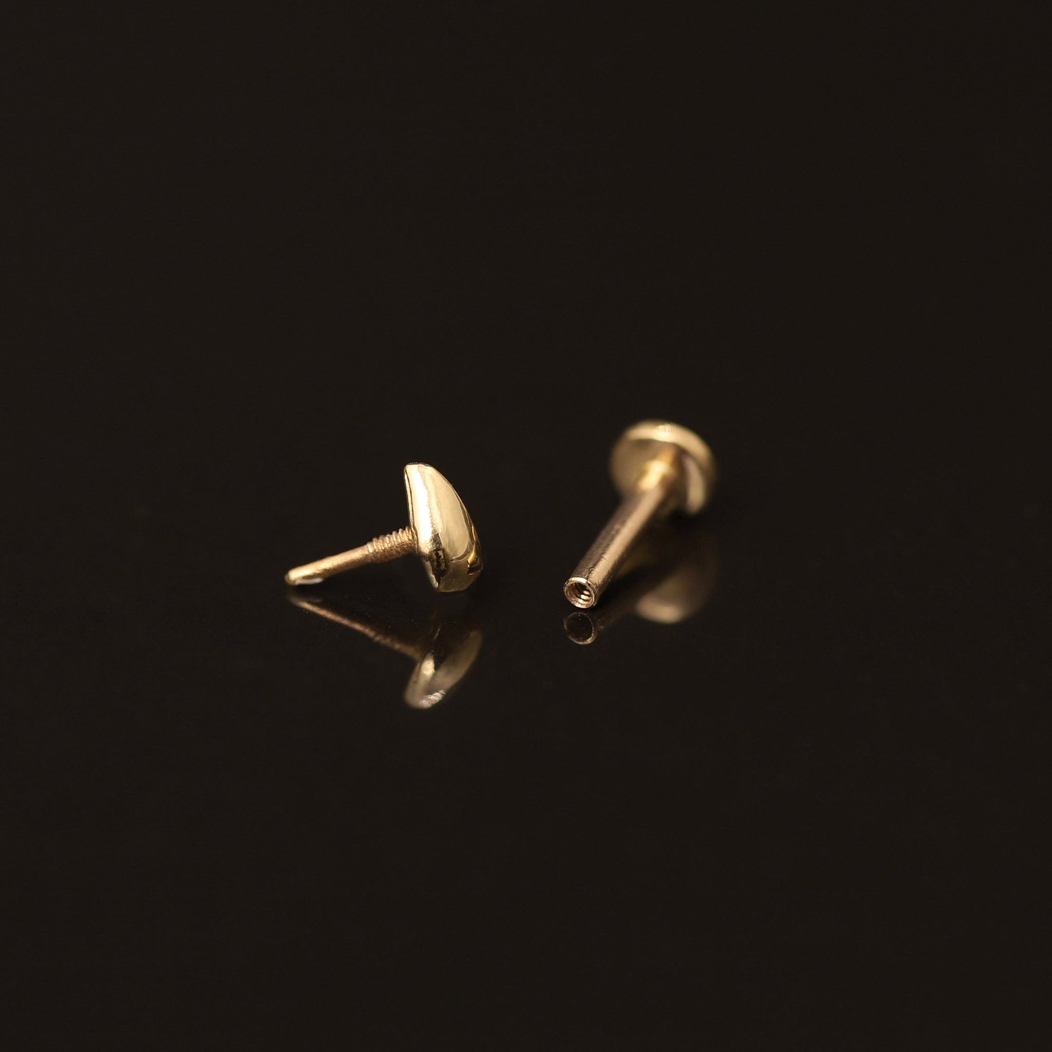 BEATTI Internal Thread 14K Solid Gold Teeny Tiny Solid Tear Drop Internally Threaded 14K Solid Gold Teeny Tiny Solid Tear Drop Internally Threaded