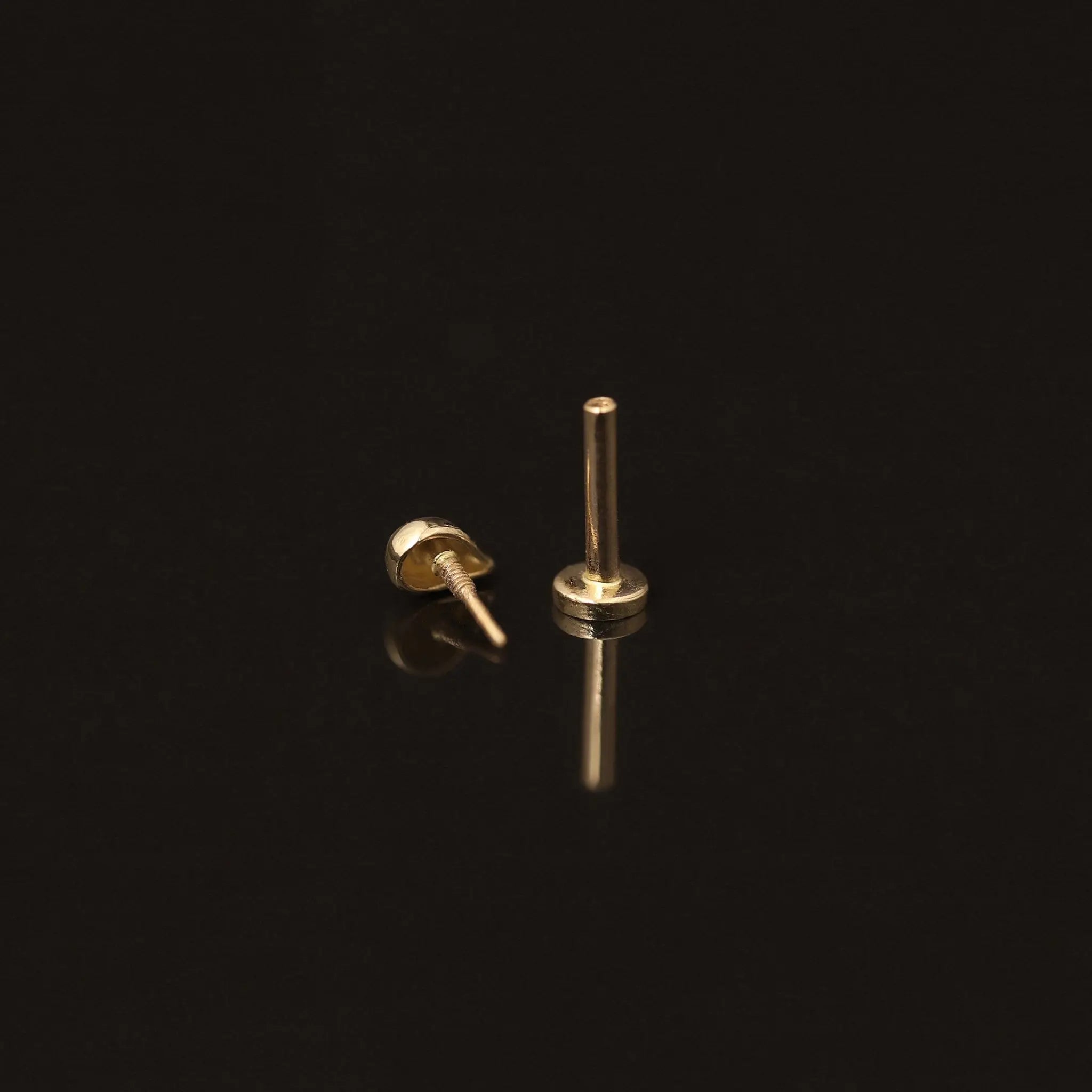 BEATTI Internal Thread 14K Solid Gold Teeny Tiny Solid Tear Drop Internally Threaded 14K Solid Gold Teeny Tiny Solid Tear Drop Internally Threaded