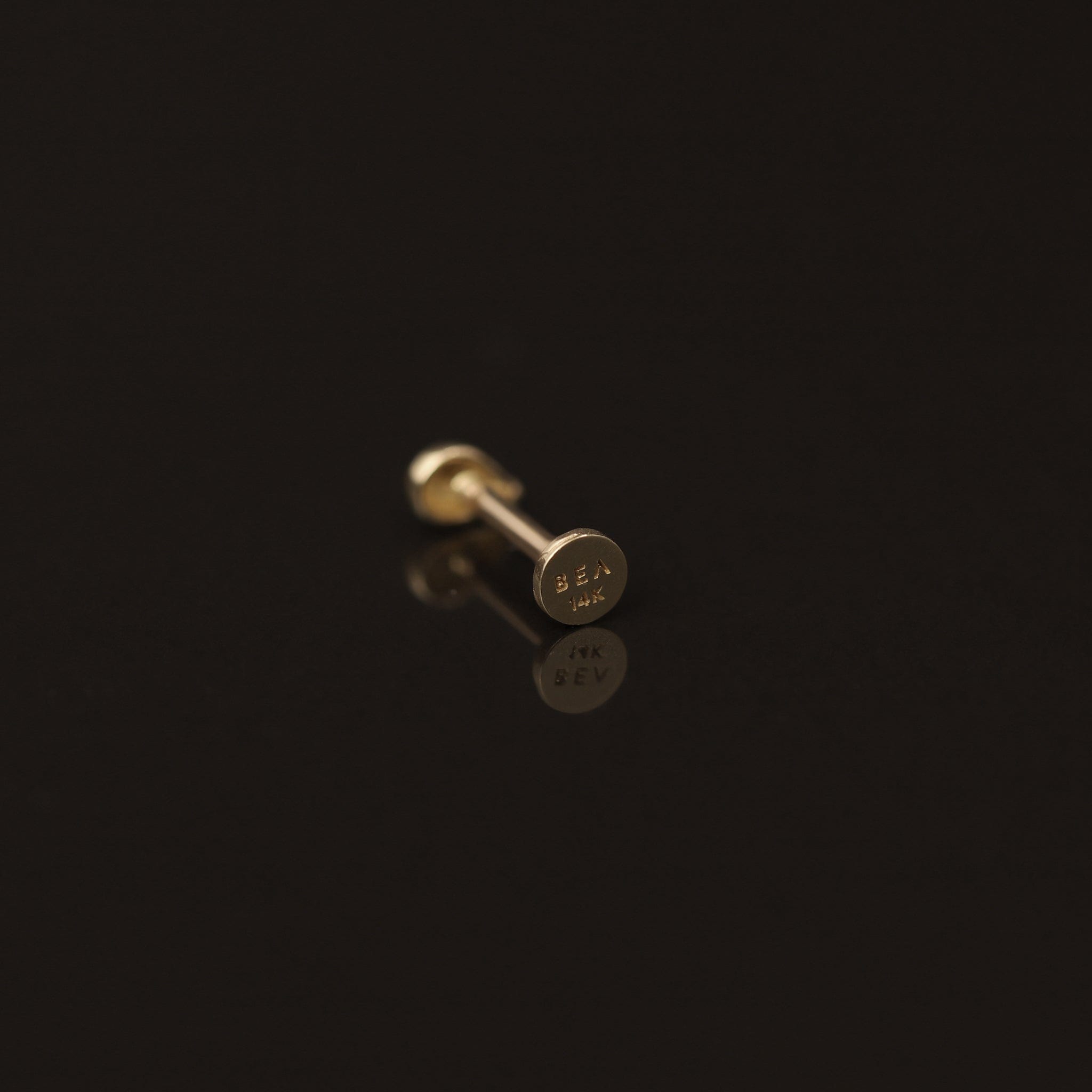BEATTI Internal Thread 14K Solid Gold Teeny Tiny Solid Tear Drop Internally Threaded 14K Solid Gold Teeny Tiny Solid Tear Drop Internally Threaded