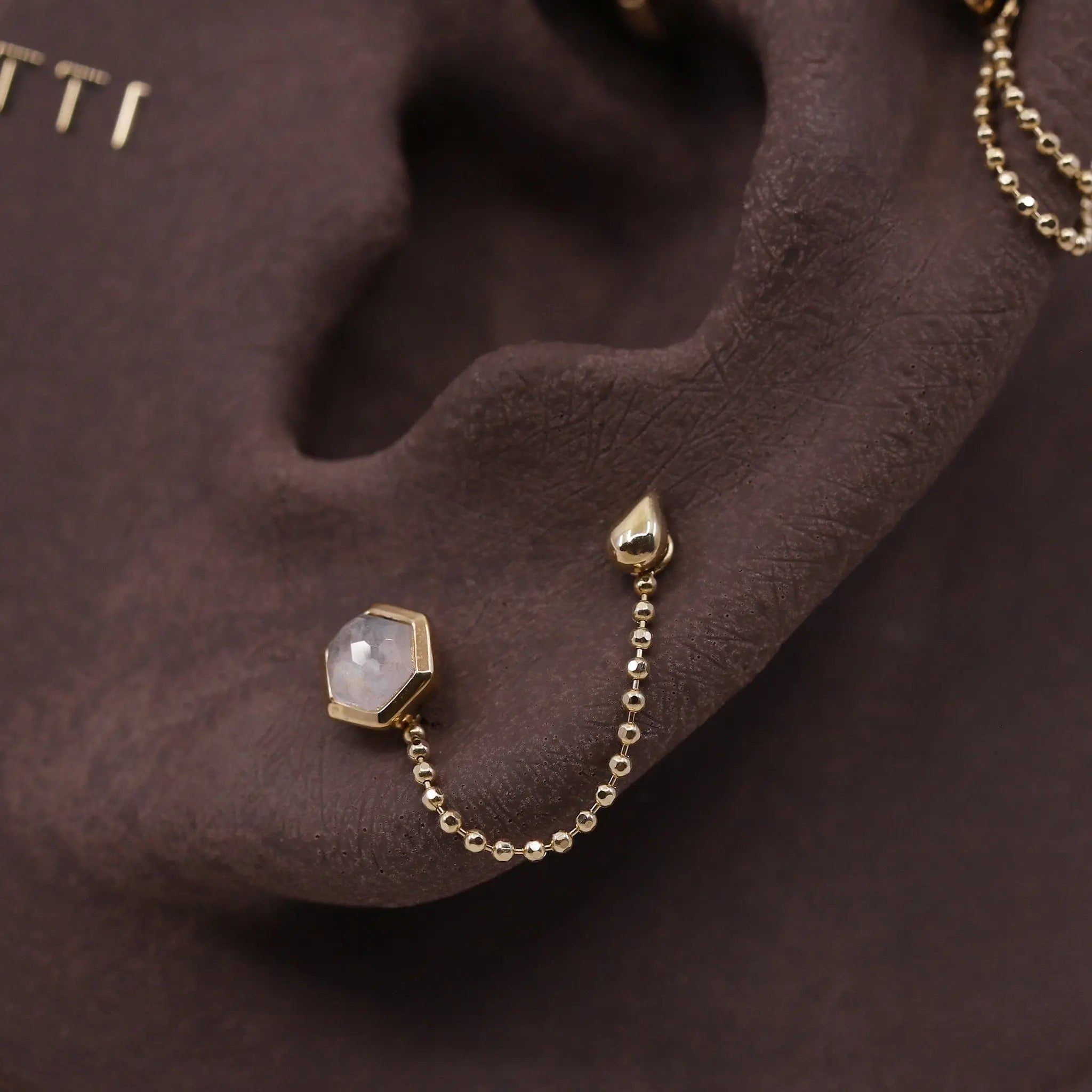 BEATTI Internal Thread 14K Solid Gold Teeny Tiny Solid Tear Drop Internally Threaded 14K Solid Gold Teeny Tiny Solid Tear Drop Internally Threaded