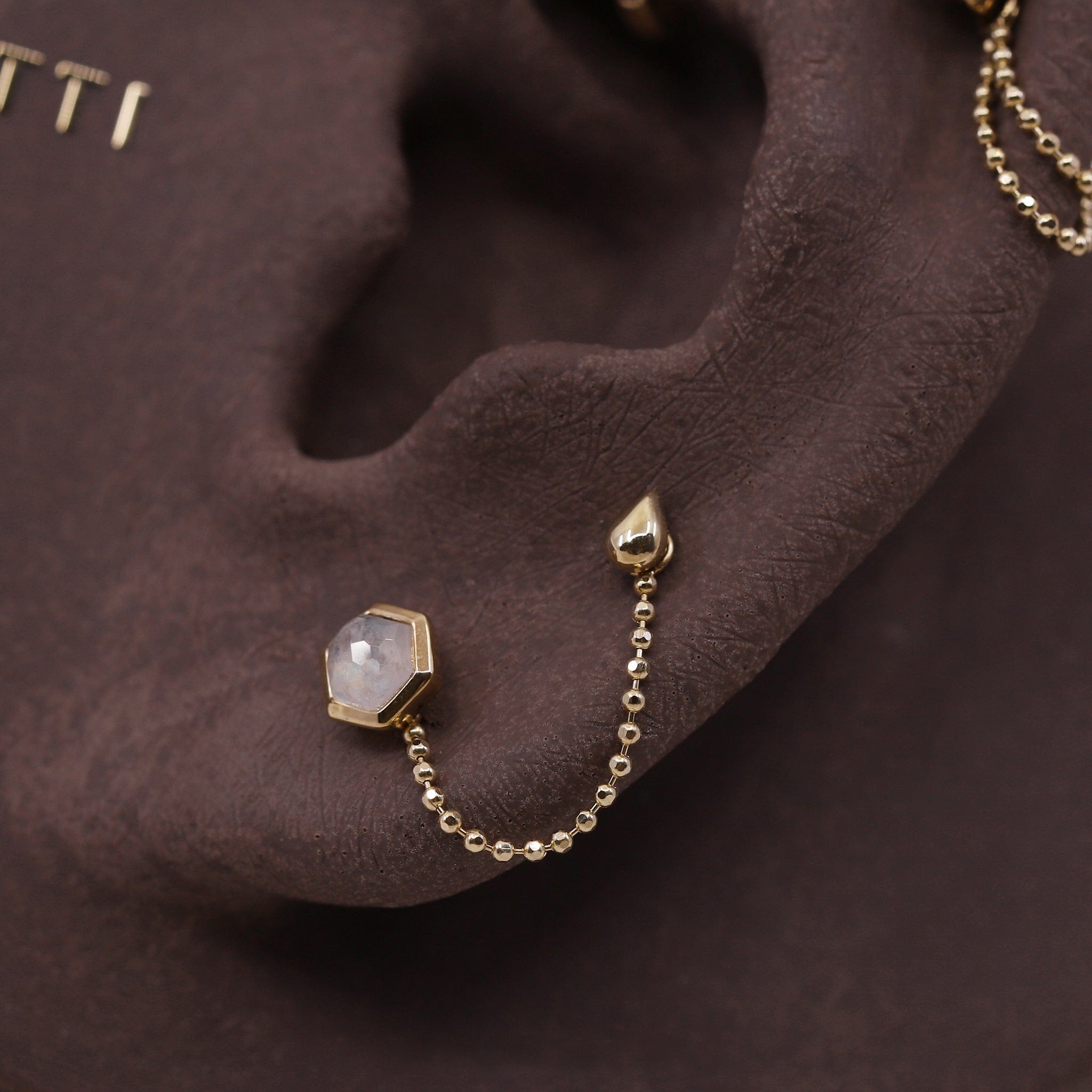 BEATTI Internal Thread 14K Solid Gold Teeny Tiny Solid Tear Drop Internally Threaded 14K Solid Gold Teeny Tiny Solid Tear Drop Internally Threaded