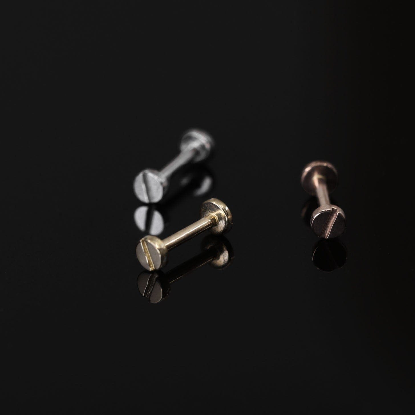 BEATTI Internal Thread Gold Tiny Flat Screw Internally Threaded BEA002 Tiny Flat Screw Internally Threaded