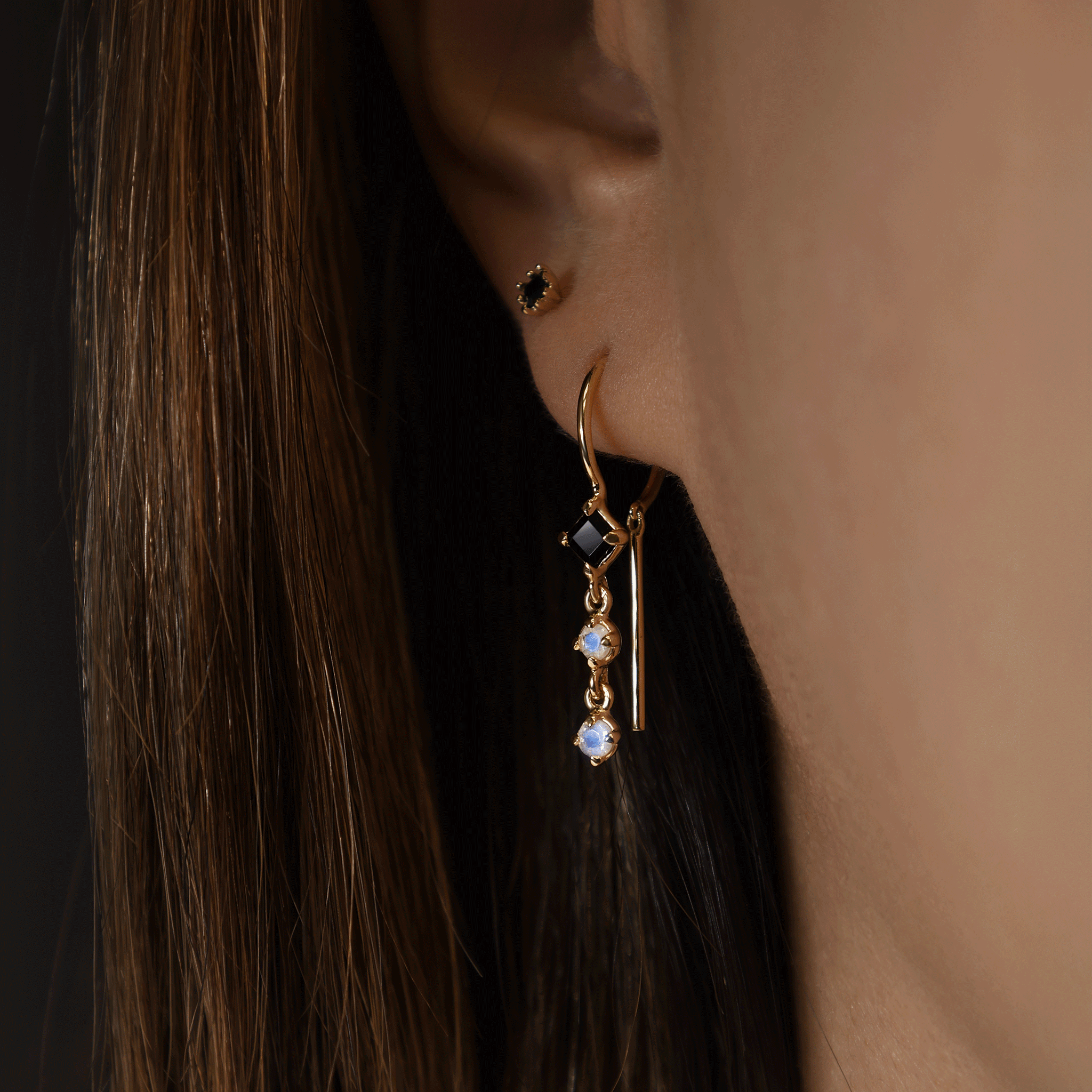 Lunel • Natural Gemstone Open Hoops