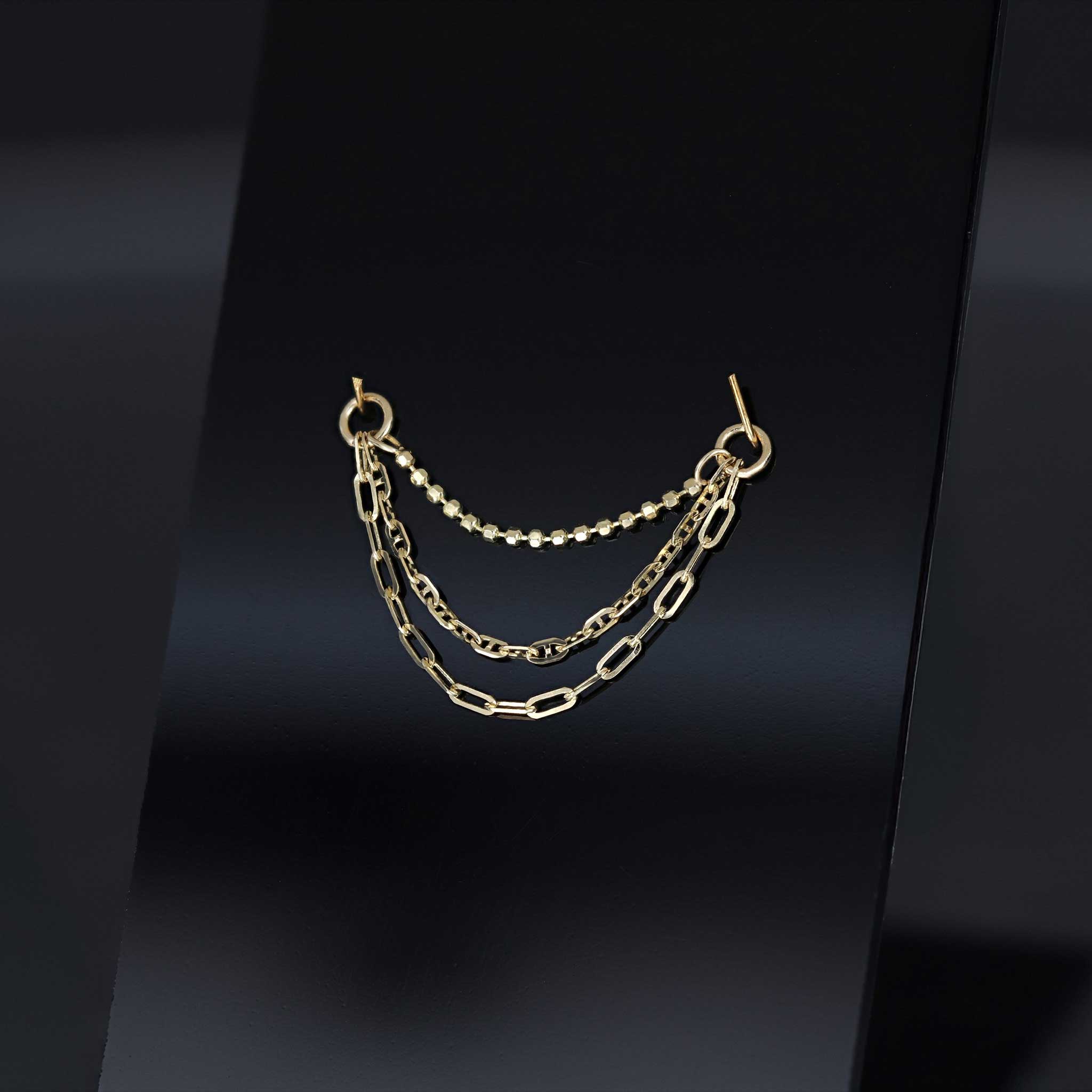BEATTI Chain Attachments Gold / 22mm Esper • Triple Mixed Chain Attachment SJ045 22mm Esper • Triple Mixed Chain Attachment