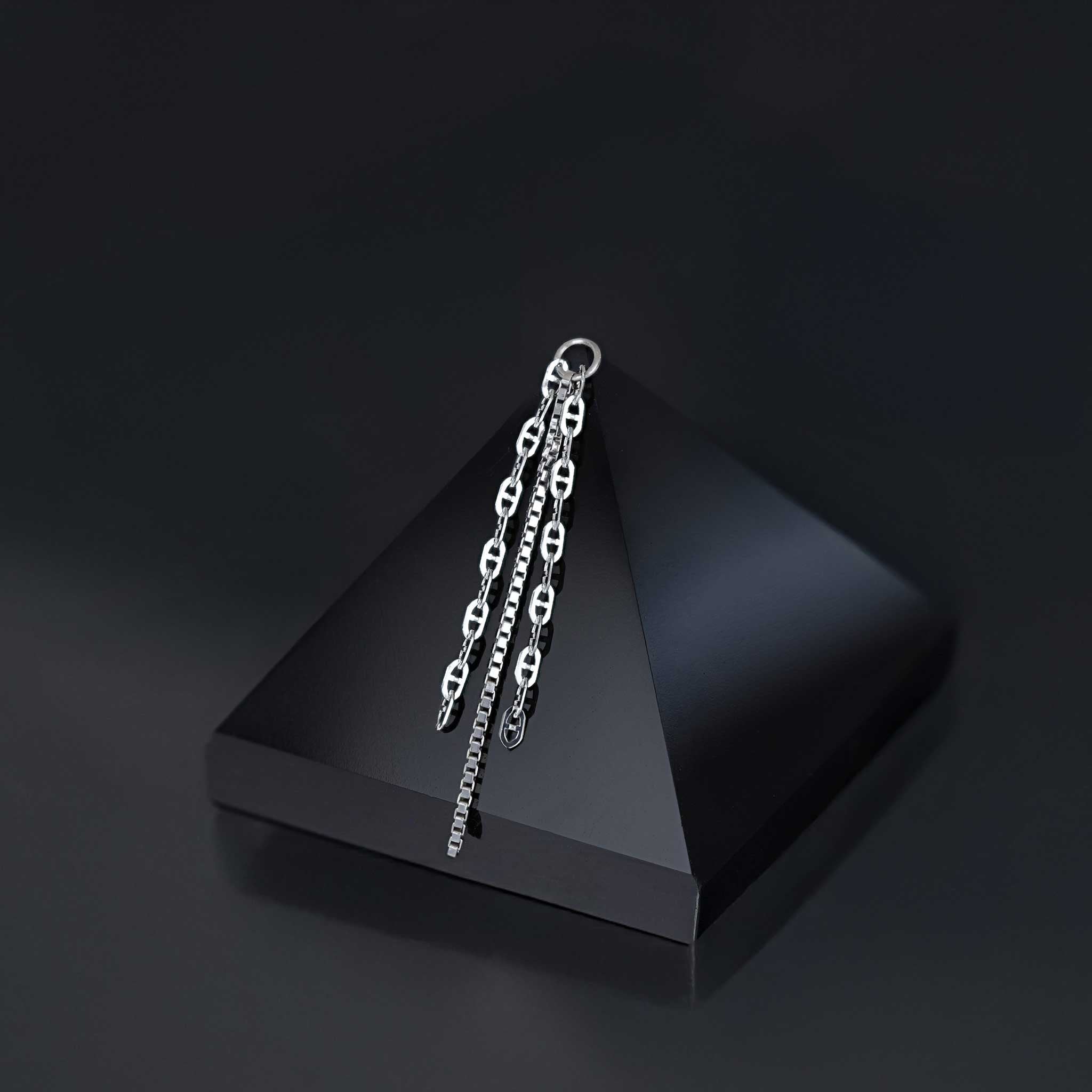 BEATTI Charms White Gold SJ011 • White Gold Mixed Chain Charm SJ011 WG SJ011 • White Gold Mixed Chain Charm