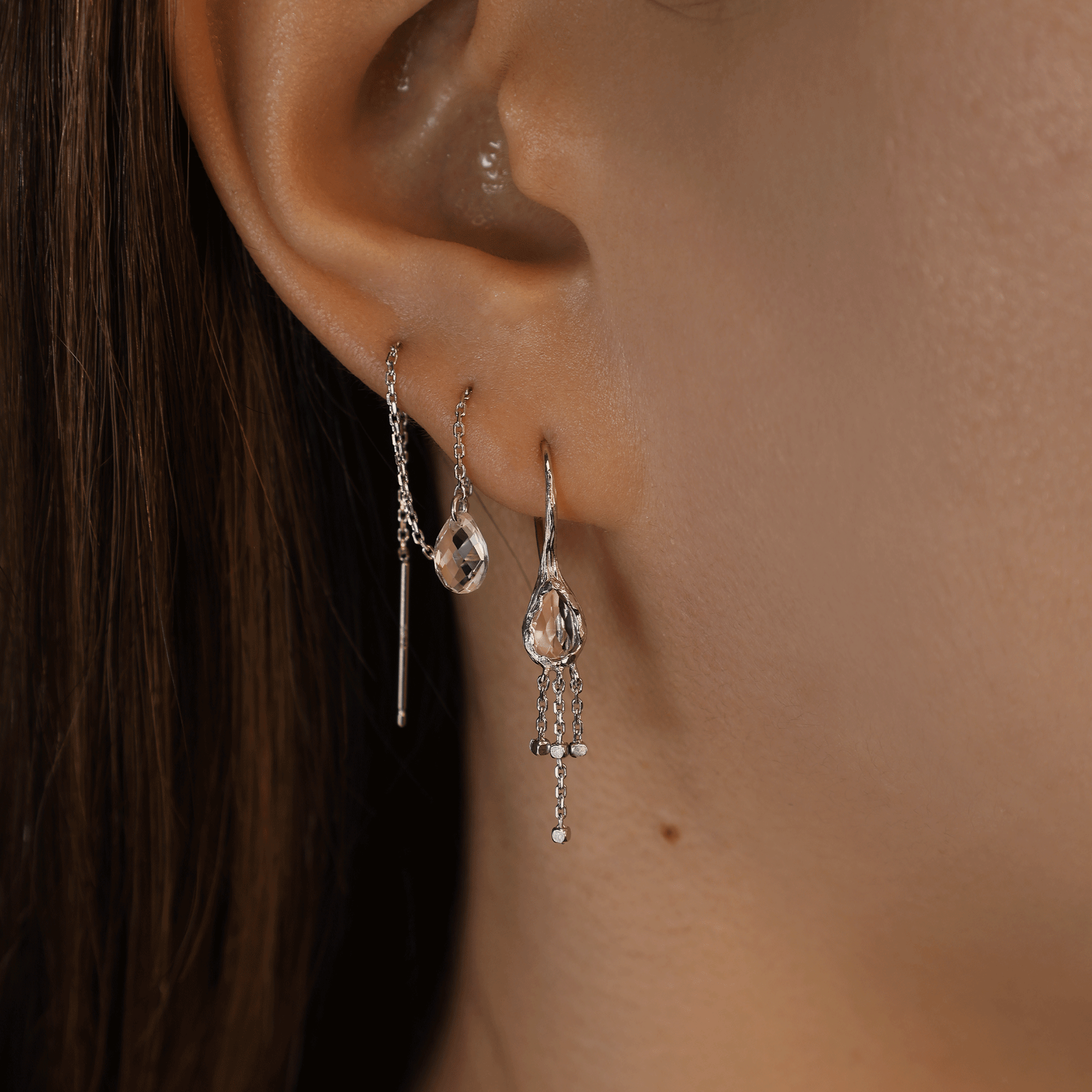 Dalia • Gemstone Hook Earrings