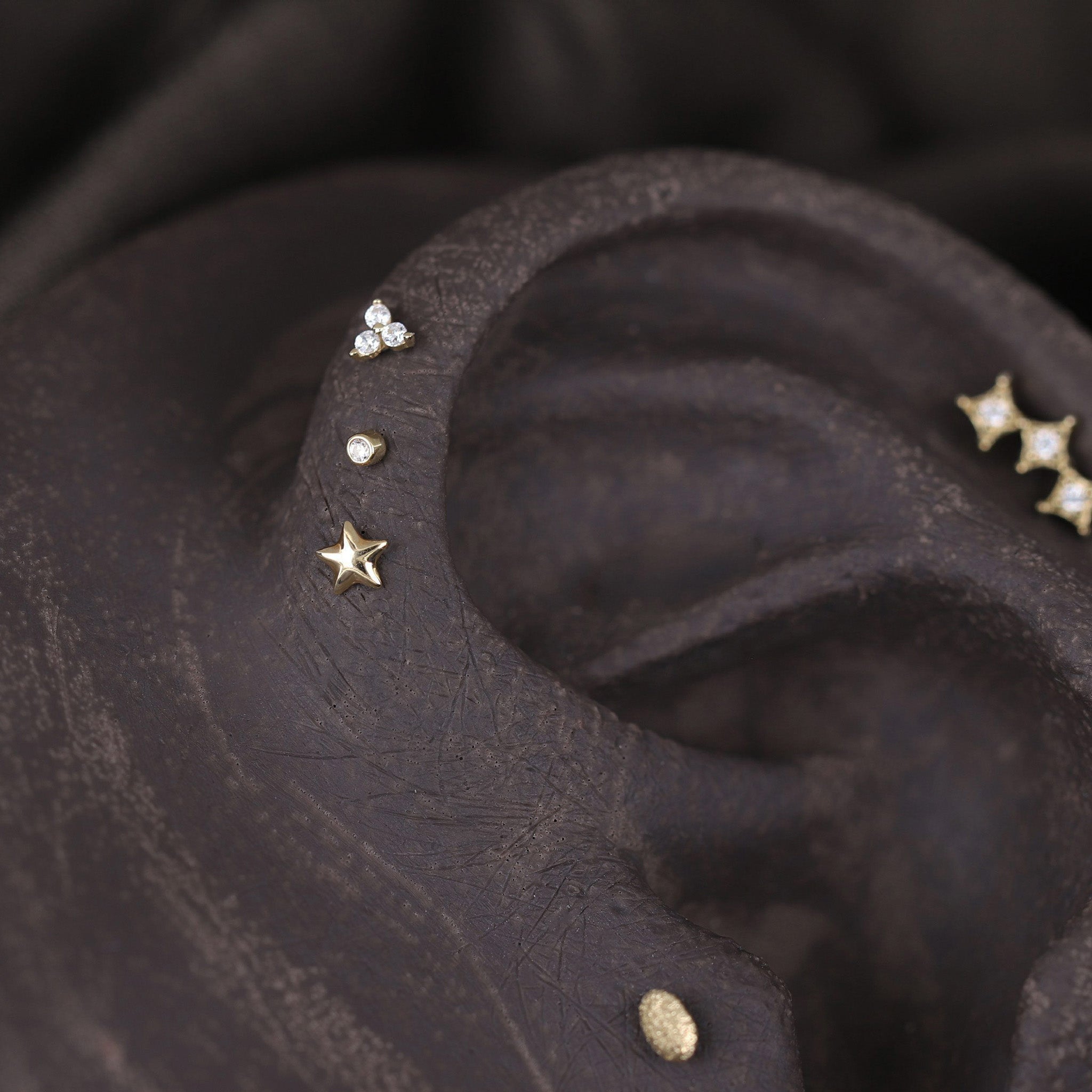 Tiny Bezel CZ Flat Back Stud