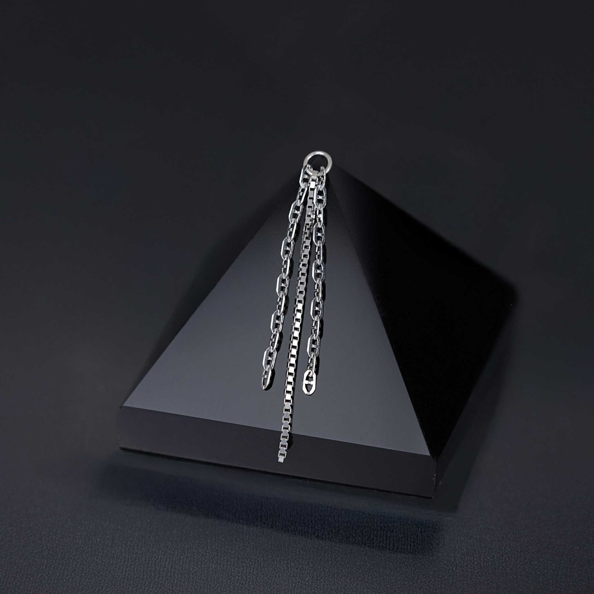 BEATTI Charms White Gold SJ011 • White Gold Mixed Chain Charm SJ011 WG SJ011 • White Gold Mixed Chain Charm