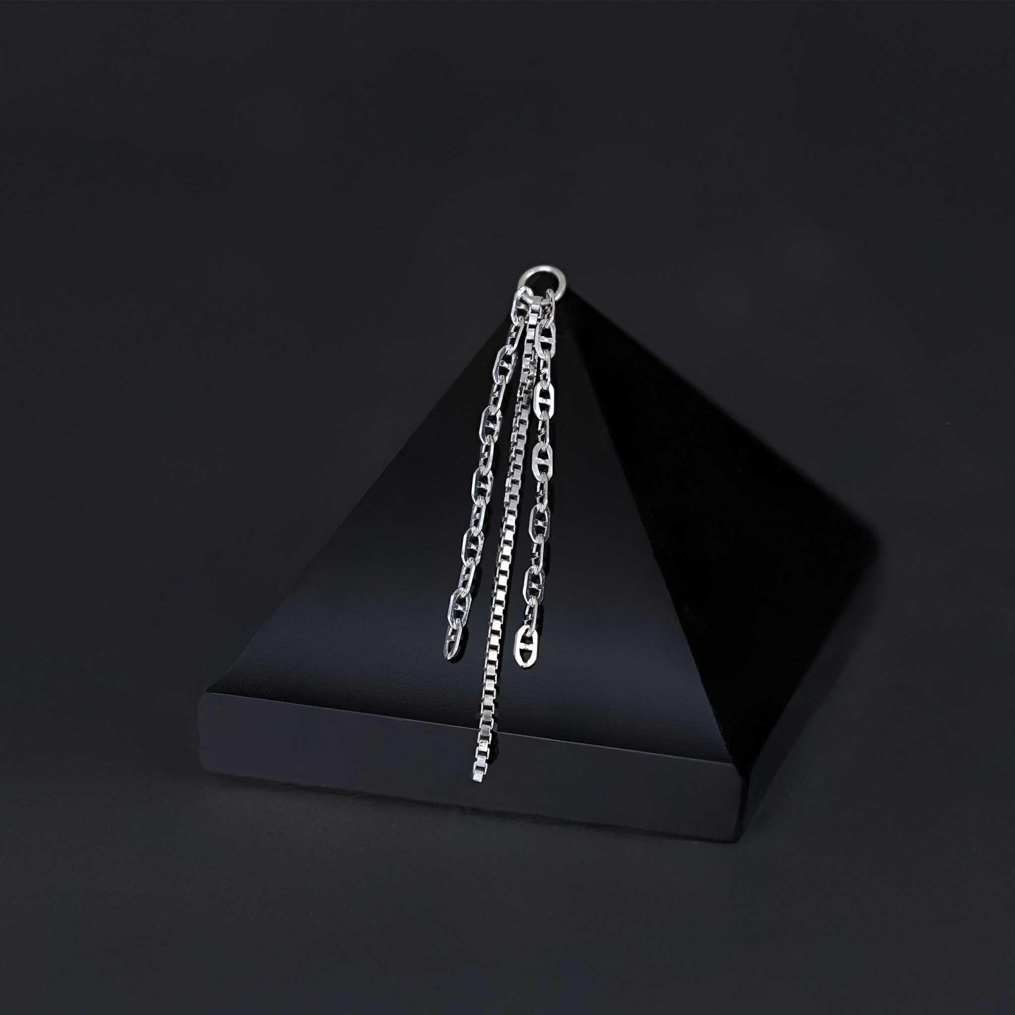 BEATTI Charms White Gold SJ011 • White Gold Mixed Chain Charm SJ011 WG SJ011 • White Gold Mixed Chain Charm