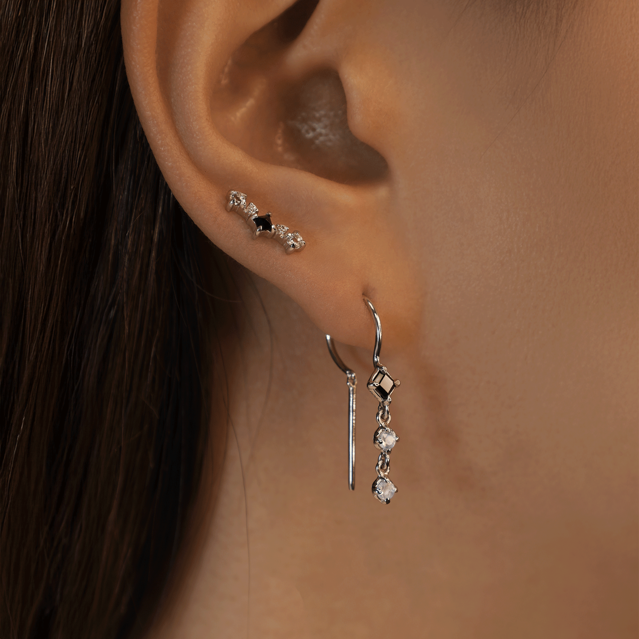 Lunel • Natural Gemstone Open Hoops