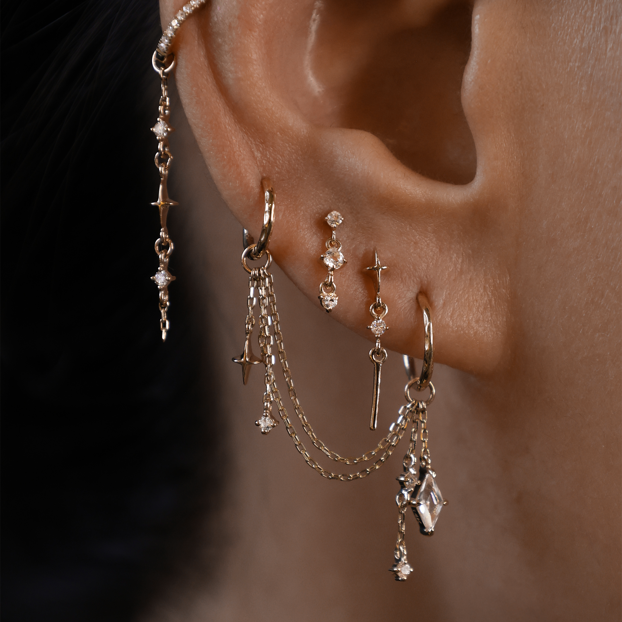 Roxane • Celestial Drop Flat Back Stud