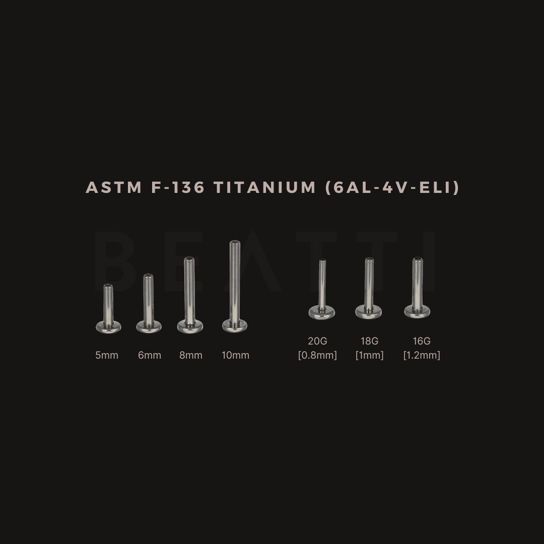 16G/18G/20G • Titanium Threadless Bar Post - BEATTI