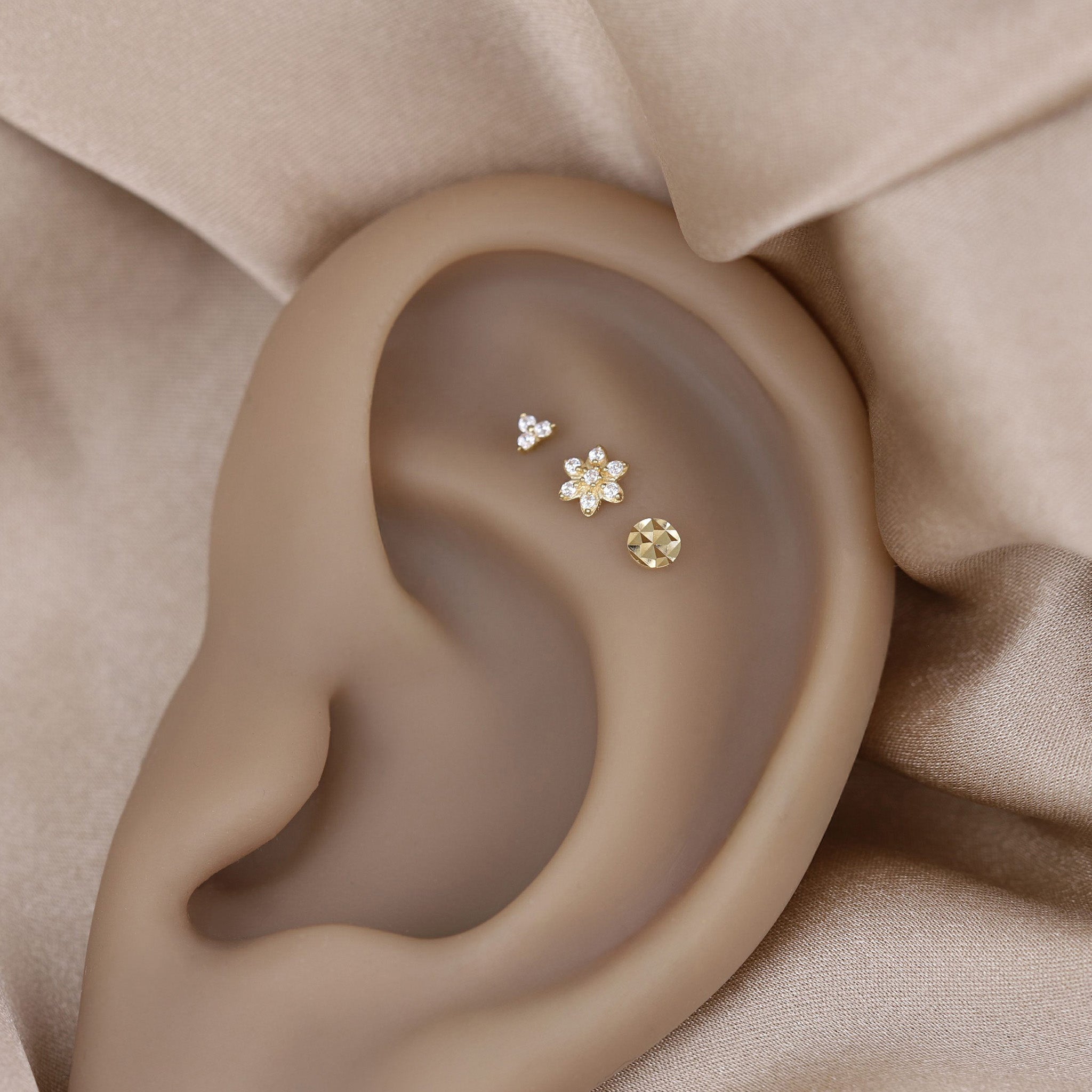 Micro Rosette CZ Flat Back Stud