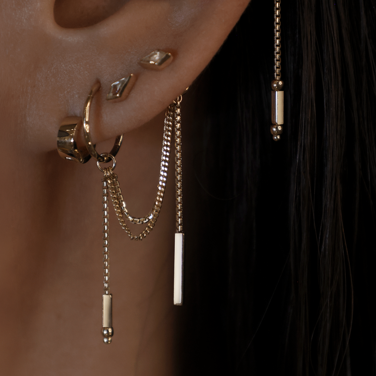 Parallel • 14K Gold Double Chain Attachement