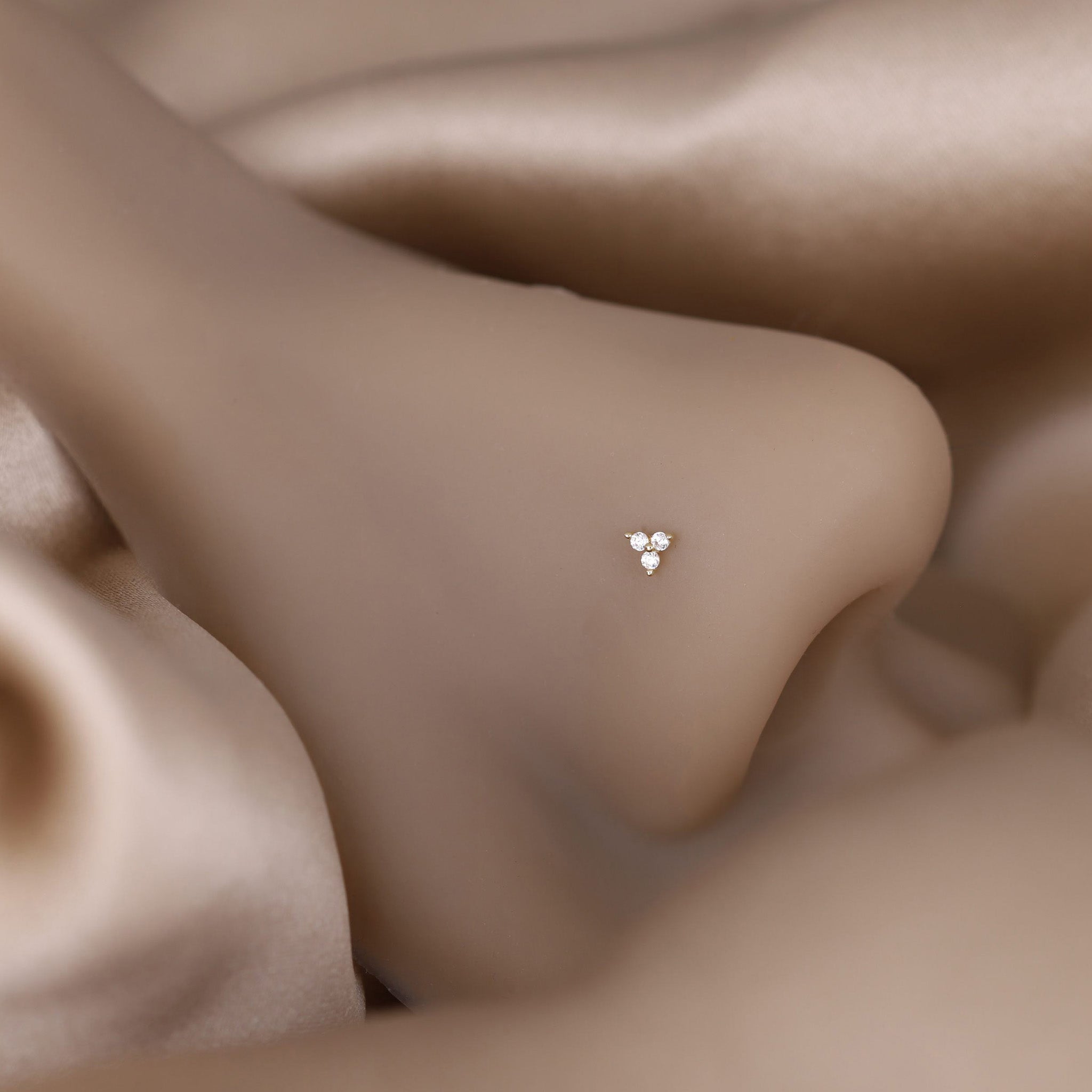 Micro Triangle CZ Flat Back Stud