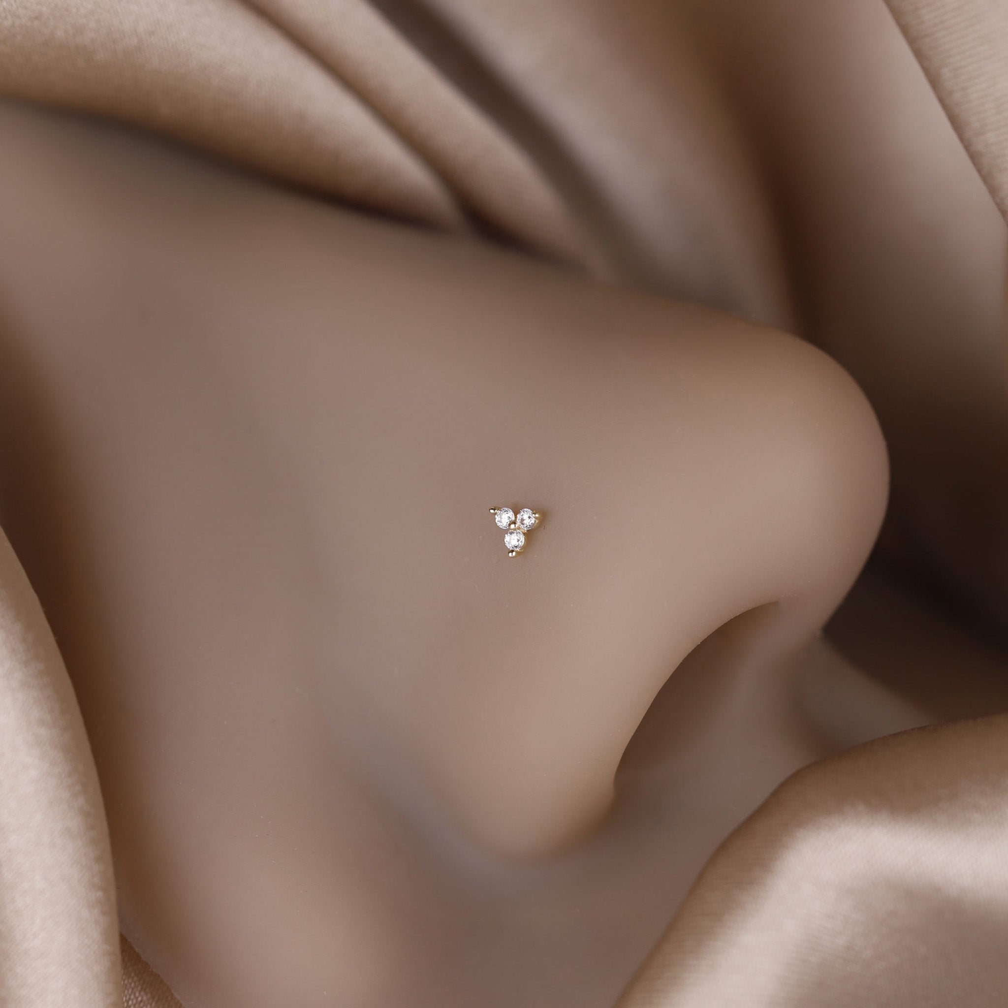 Micro Triangle CZ Flat Back Stud