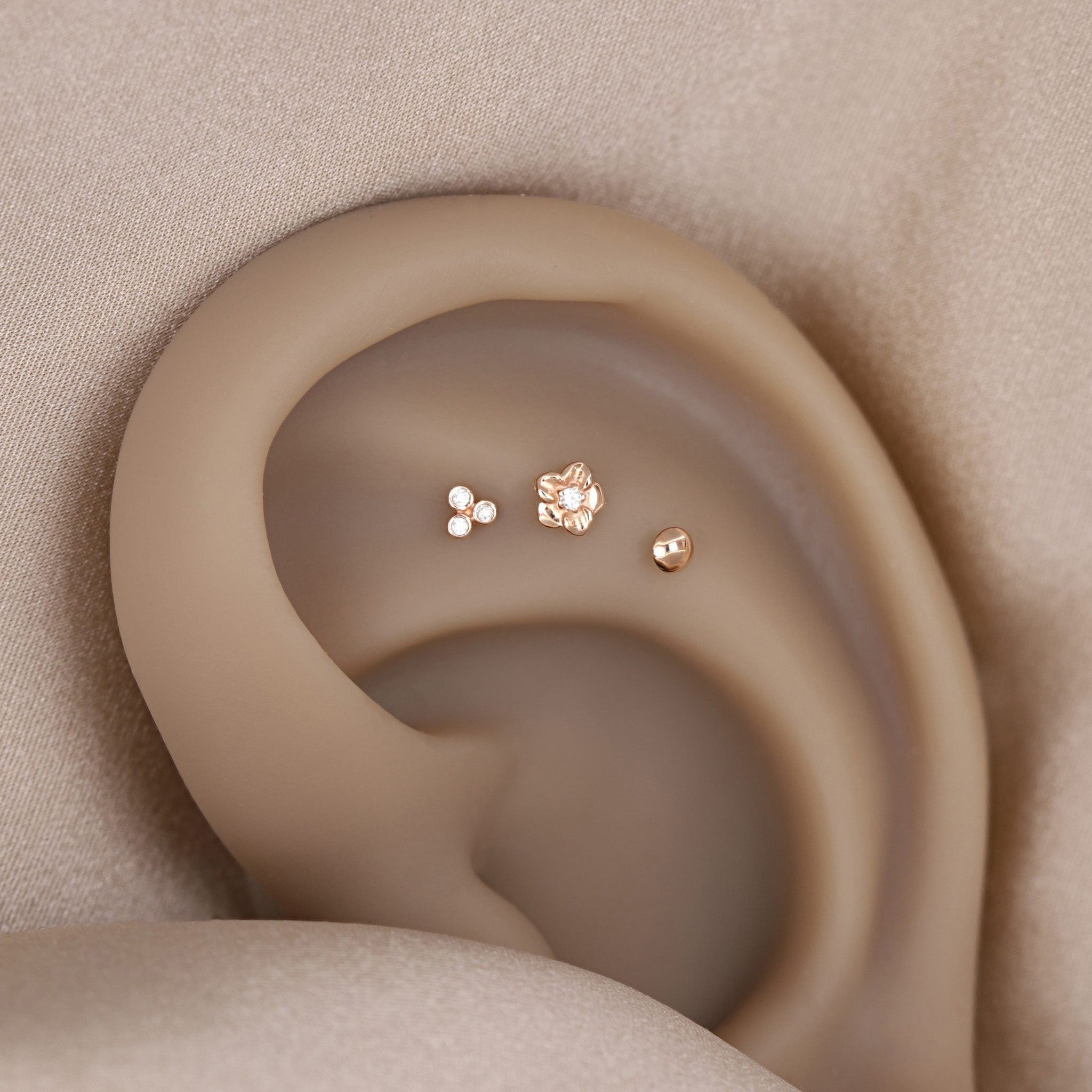 Micro Cluster CZ Flat Back Stud