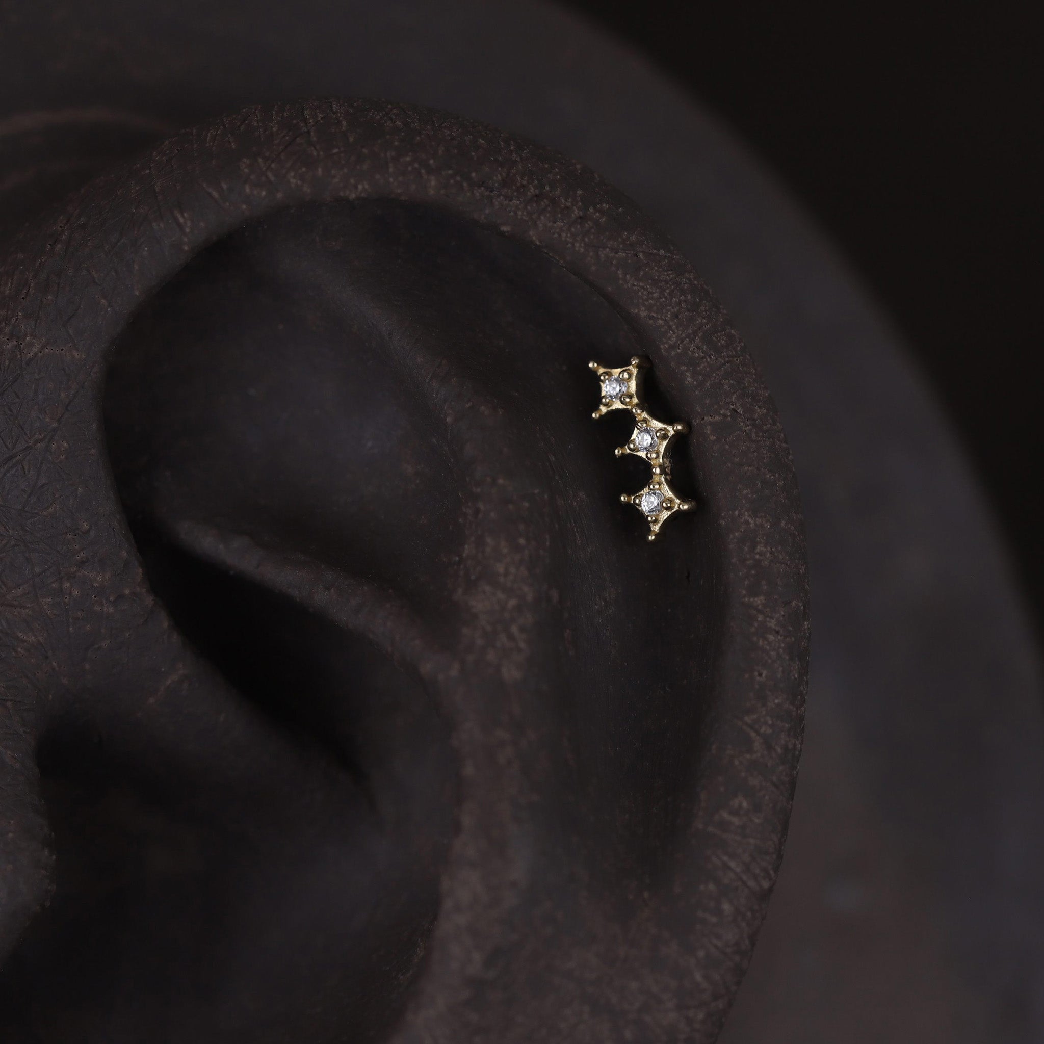 Petite Crown CZ Flat Back Stud