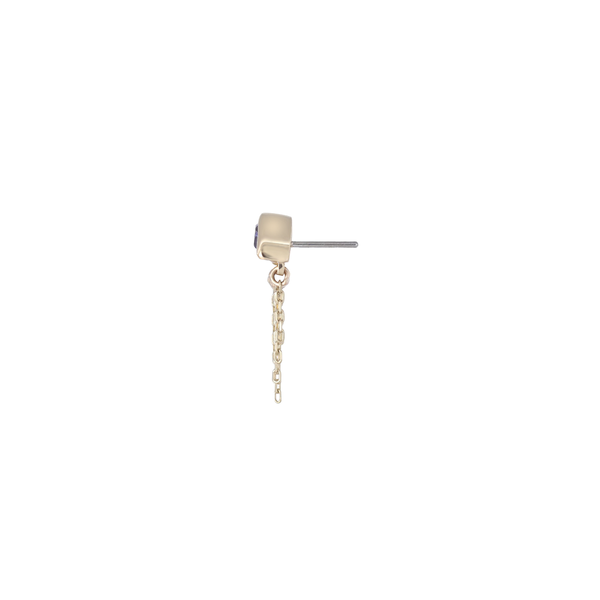 Moonjelly • Natural Gemstone Chain Tassel Flat Back Stud