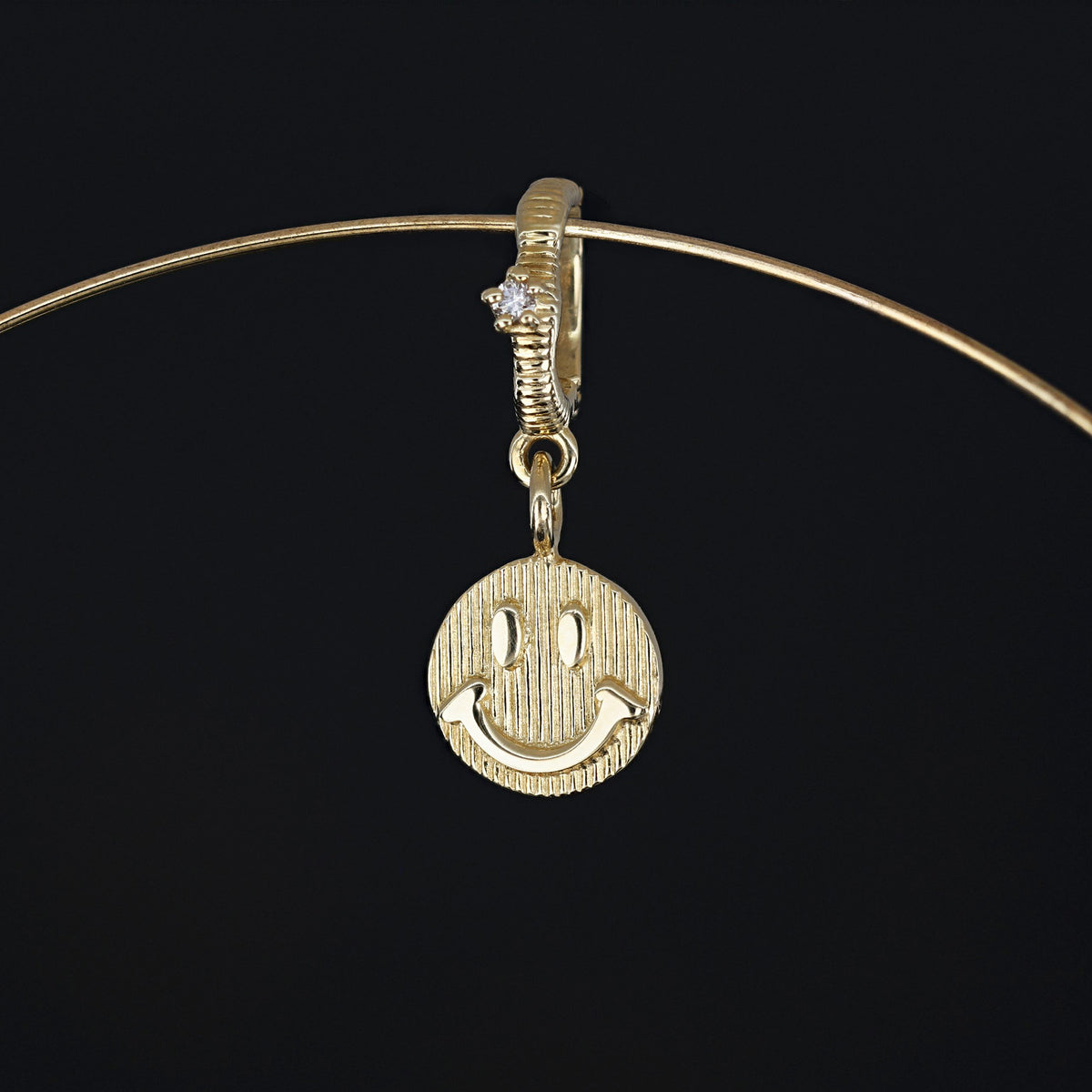 Reversible Textured Smiley Face Pendant