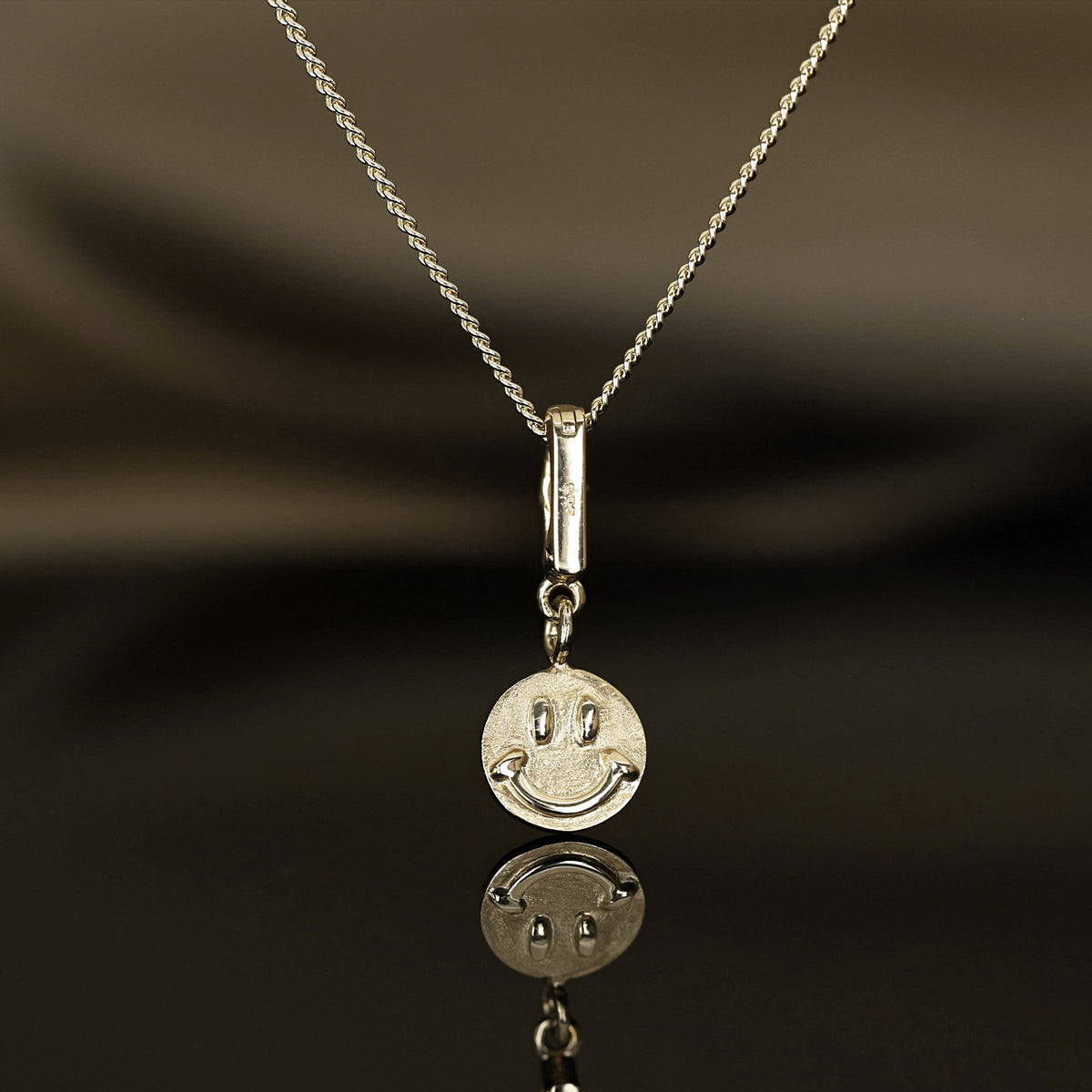 Reversible Textured Smiley Face Pendant