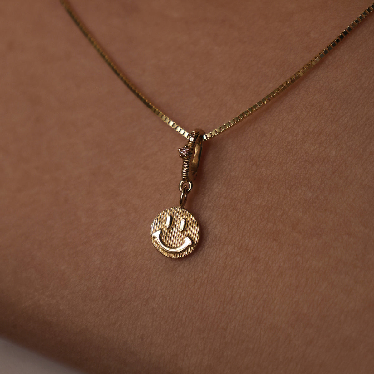 Reversible Textured Smiley Face Pendant