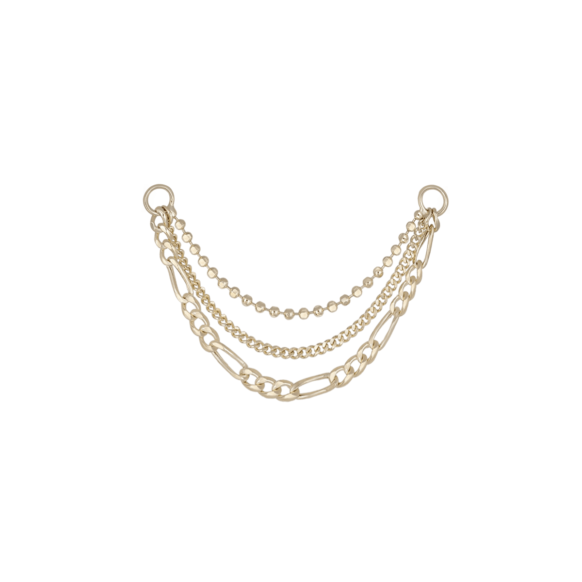 BEATTI Chain Attachments Gold Quinn • Triple Mixed Chain Attachment MJC024 Quinn • Triple Mixed Chain Attachment