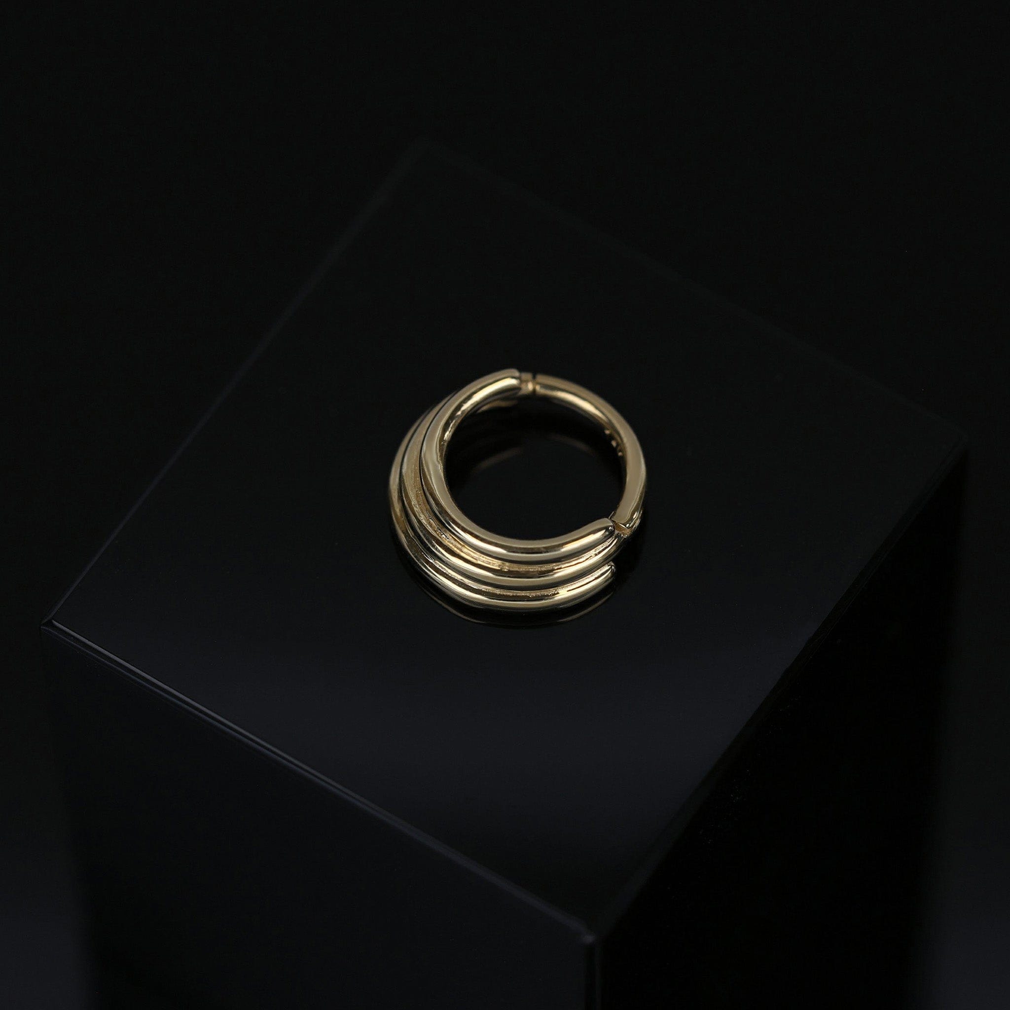 BEATTI Barbell Gold Triple Arc Septum Clicker 16G BJ2107 Triple Arc Septum Clicker 16G